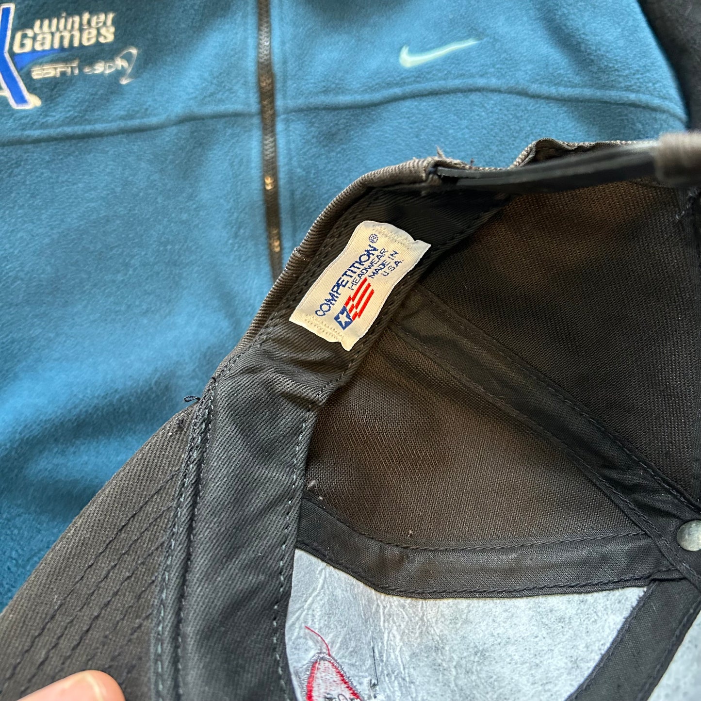 Vintage Winter X Games ESPN ESPN2 Promo SnapBack Hat With Replacement Snaps Faded Black