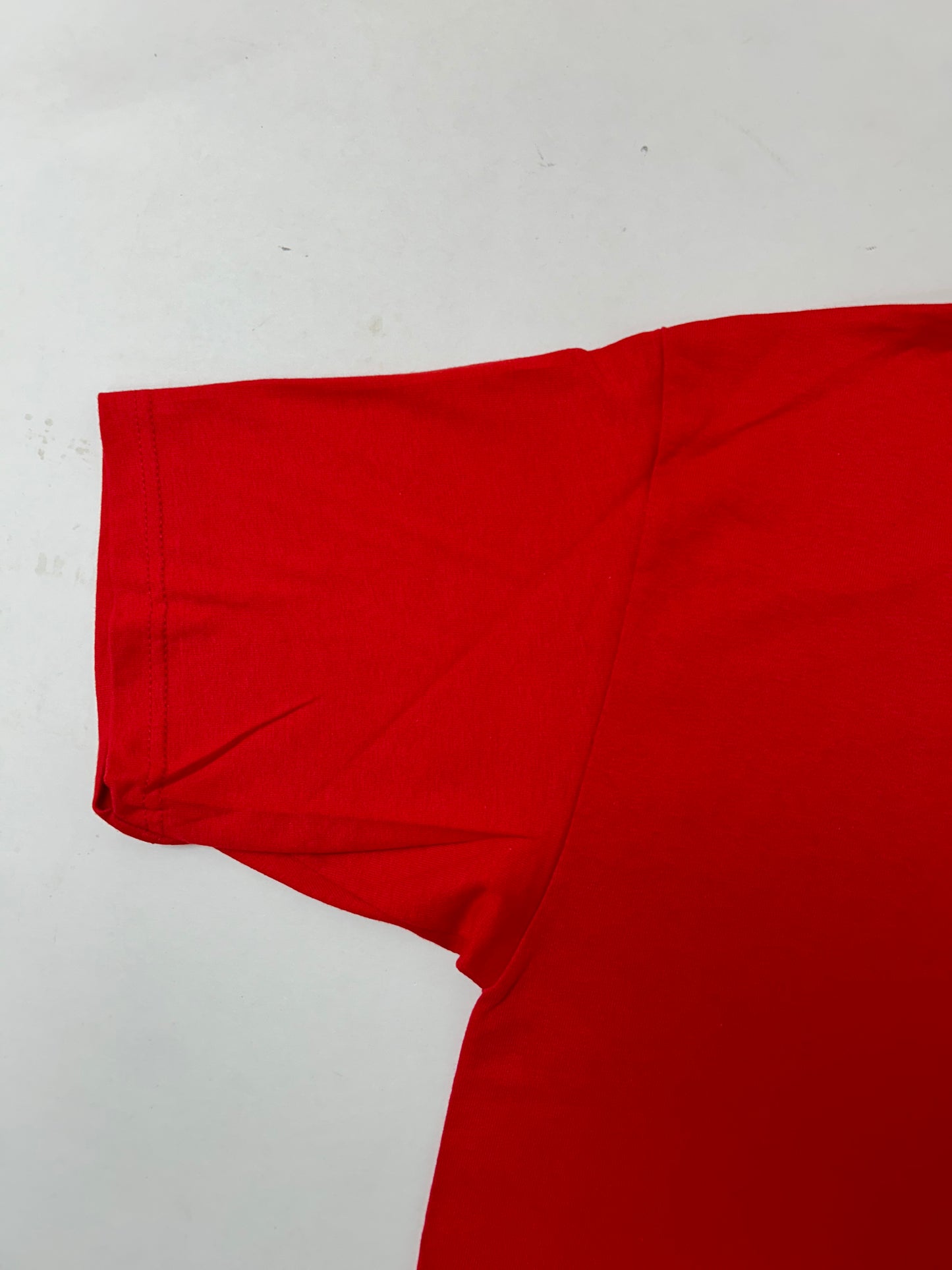 Edgewood NJ first edition “Deeper Than The Roots.” Tee 00s Gildan Ultra Cotton 100% Cotton Honduras Cherry Red