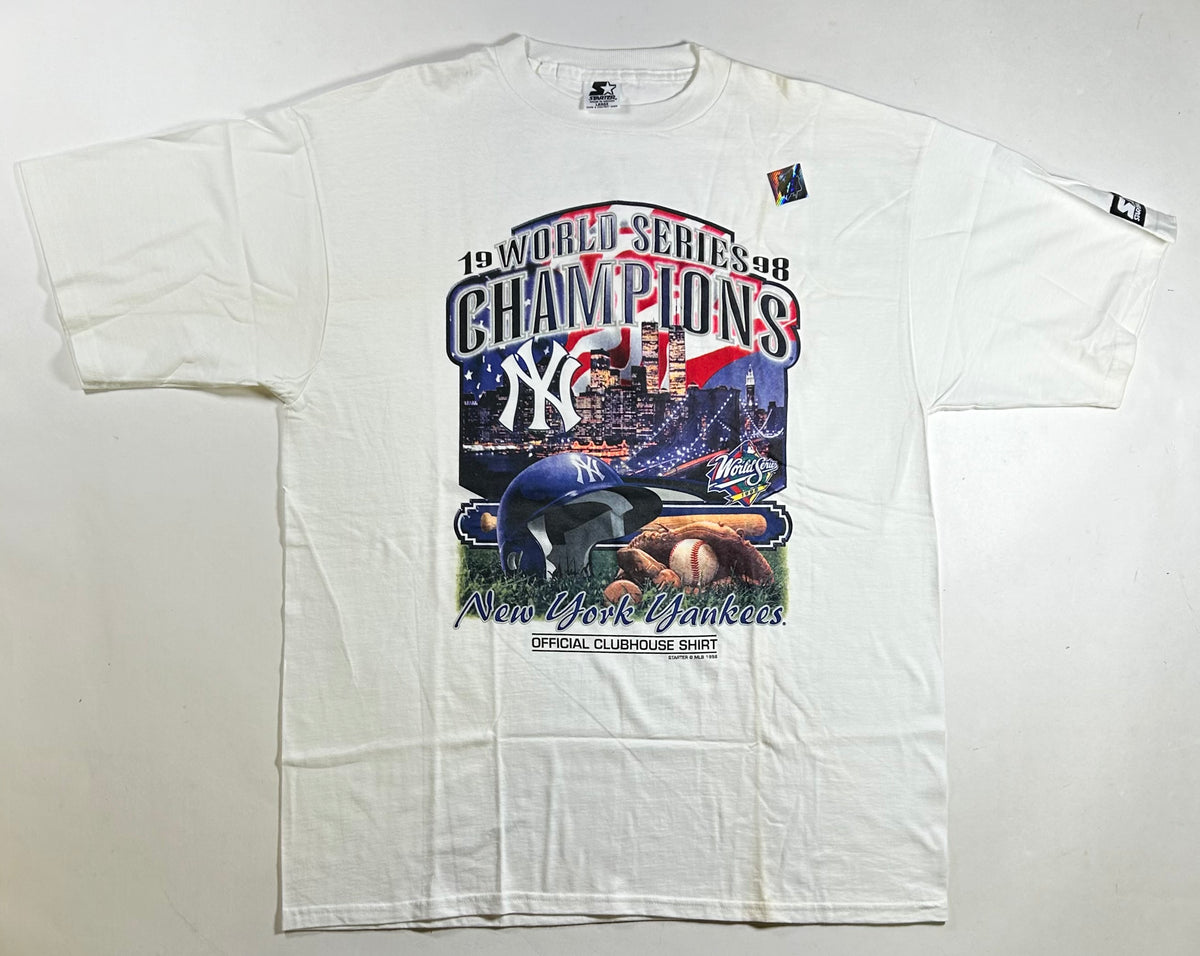 New York Yankees 1998 Official Clubhouse World Series Champions Shirt Starter Large/XL Fit 23.75x31.5 Inches