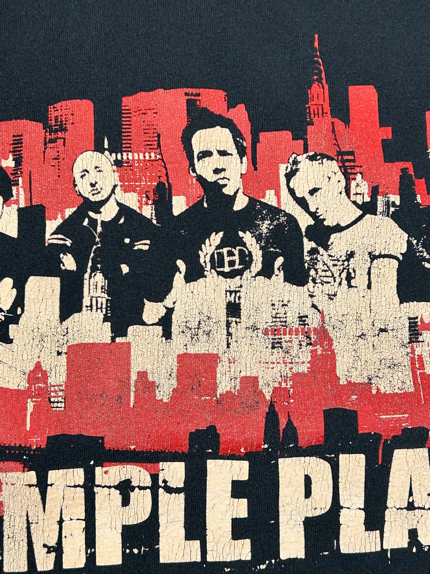 Vintage 2005 Simple Plan US Tour Music Band Tee Medium 19.25x26 Inches Faded Black