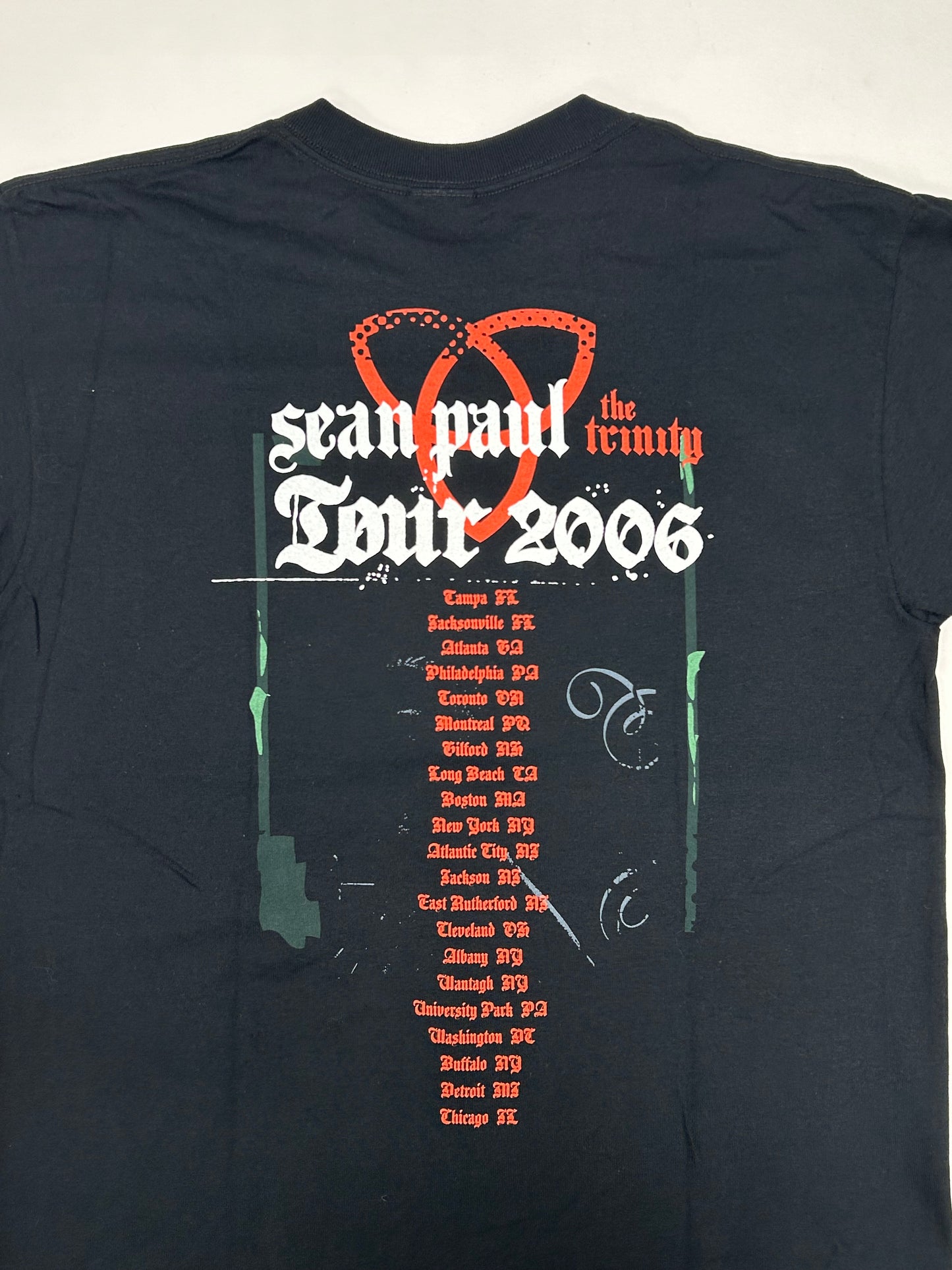 Vintage Sean Paul Rap Tee The Trinity Tour 2006 Music Shirt Medium 20.25x28 Inches