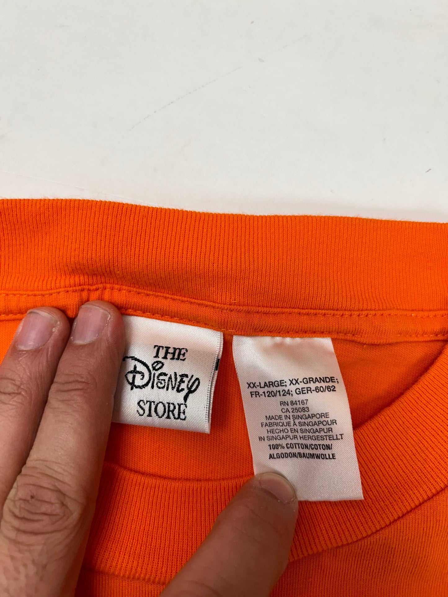 Vintage The Disney Store Goofy Disney Embroidered Logo Tee 2XL  26.25x30.75 Inches Orange