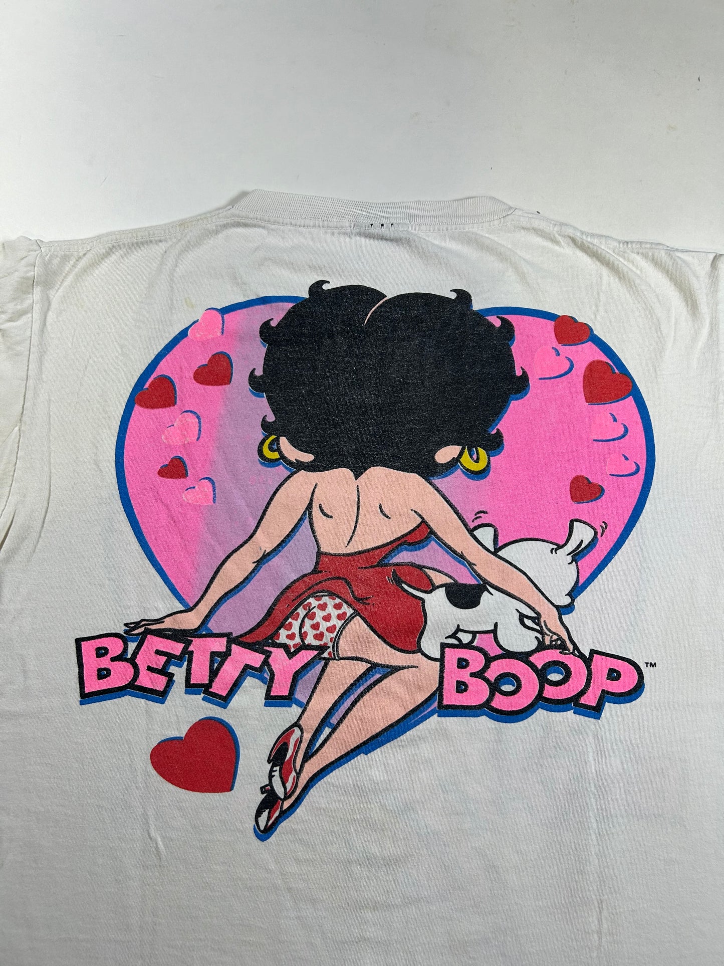 Vintage Betty Boop Pudgy 1989 Graphic T-Shirt Changes Tag Boxy XL 24.5x27 Inches As Is Worn