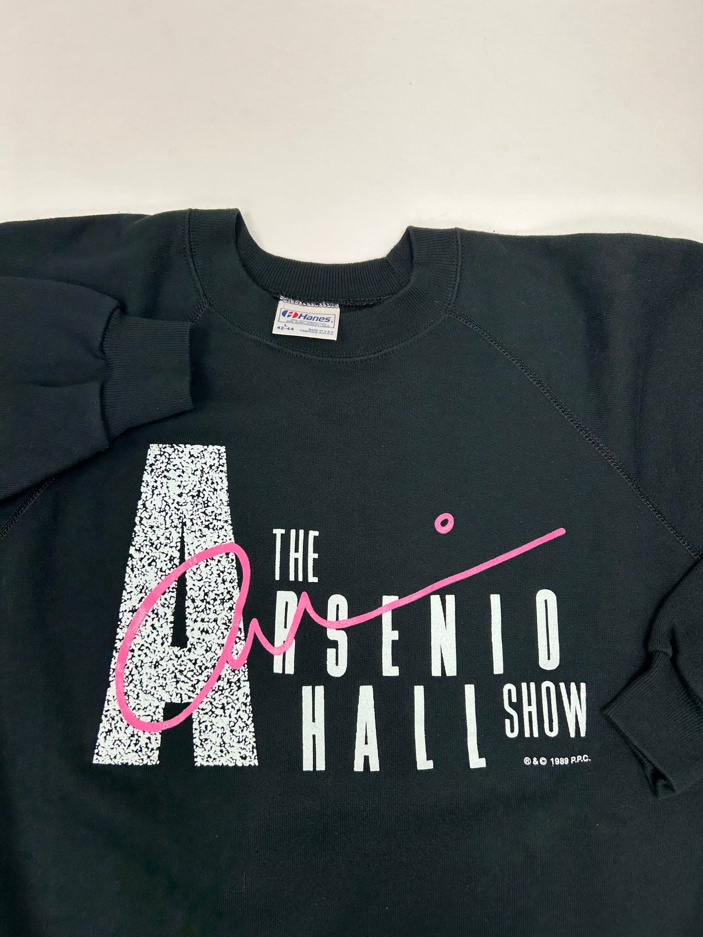 Vintage 1989 The Arsenio Hall Show Crewneck Sweatshirt Size Large/Medium 22x27 Inches