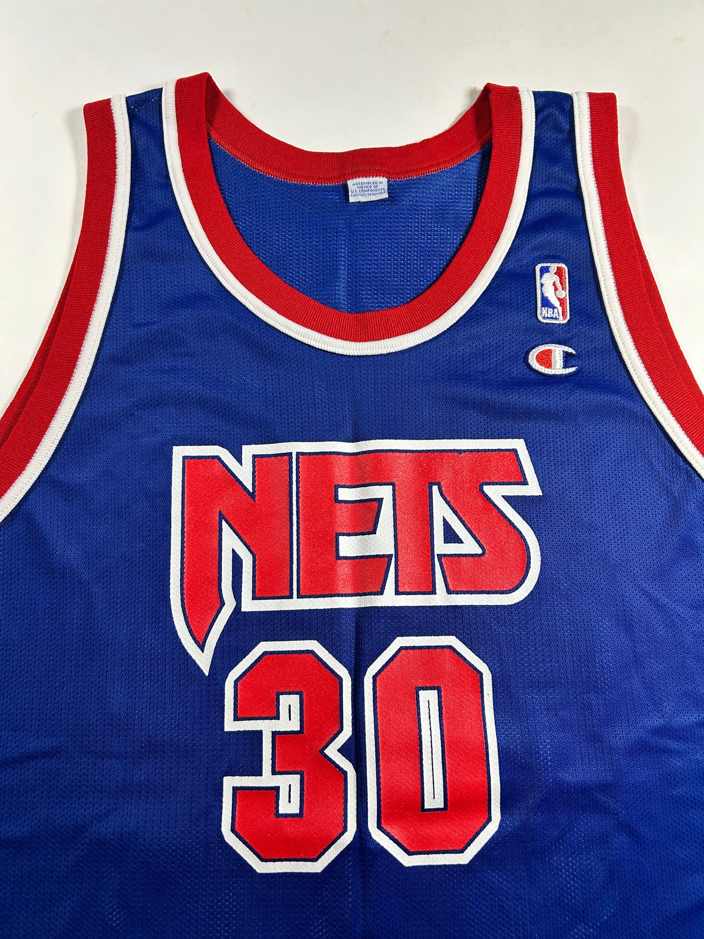 Vintage Champion Kerry Kittles New Jersey Nets NBA Jersey Blue 48 XL 23.75x33 Inches Clean Rare