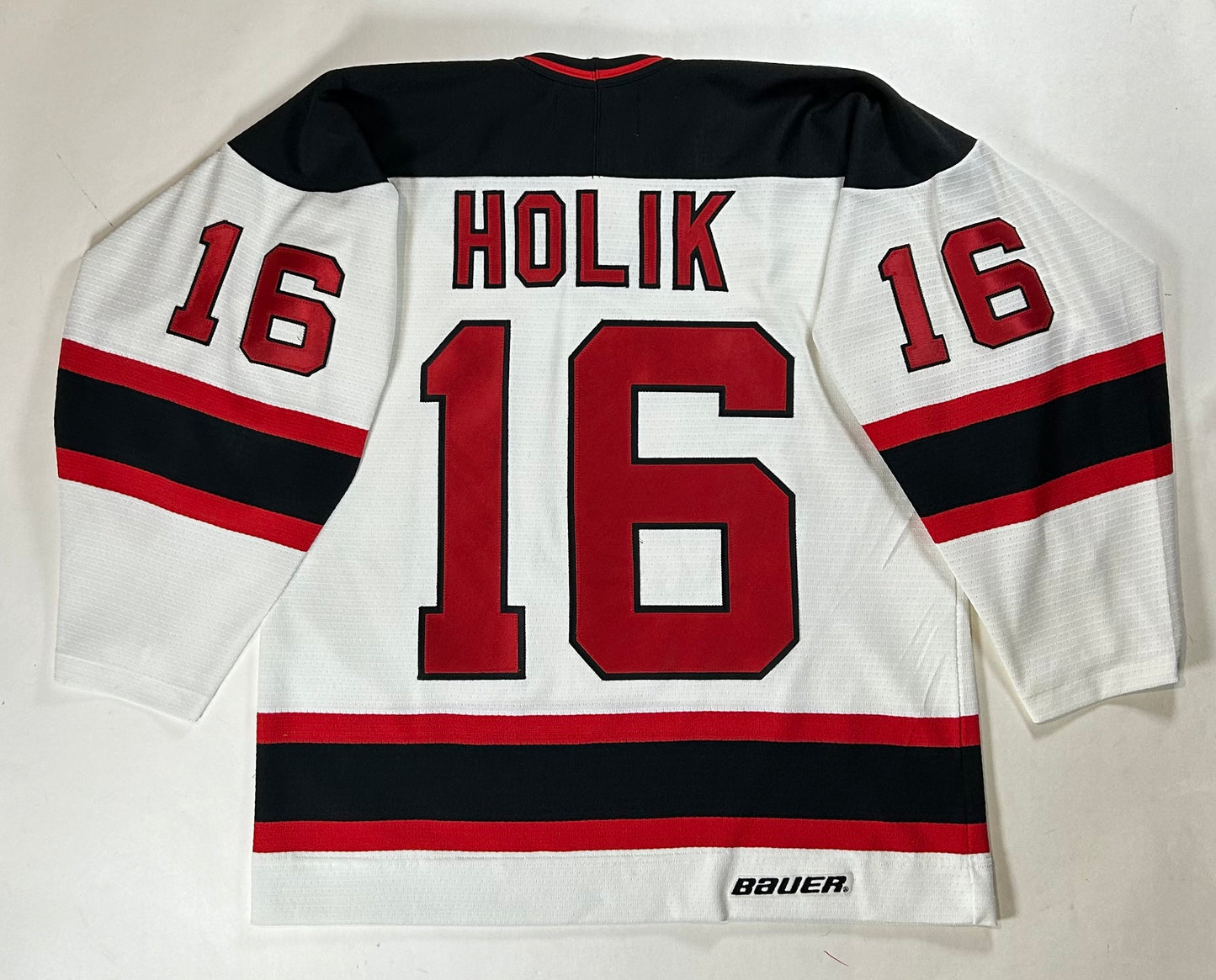 Vintage New Jersey Devils NHL Bobby Holik Bauer Hockey Jersey Medium 27x30.25 Inches
