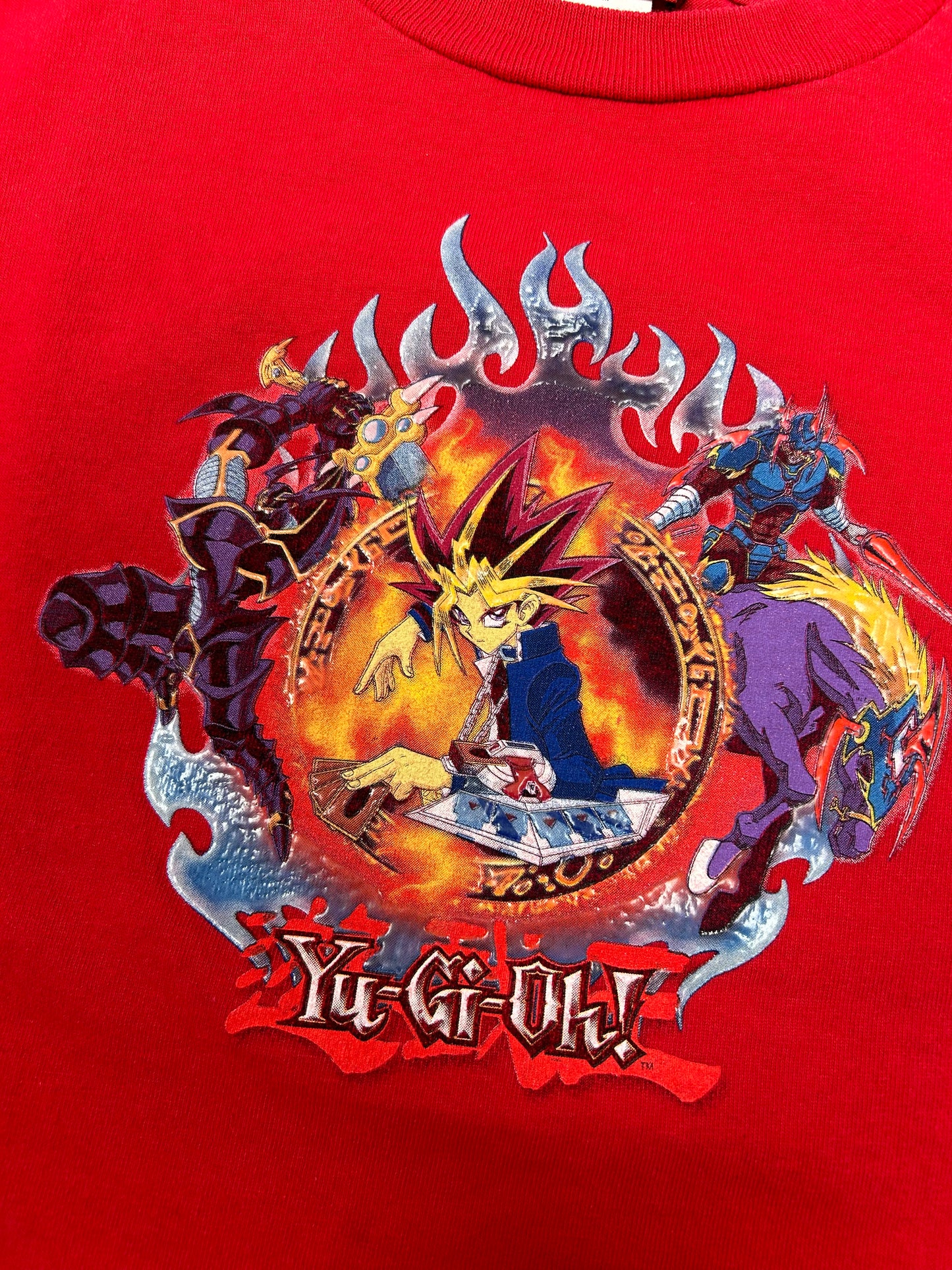 Vintage Shonen Jump Yugioh Graphic Kids Long Sleeve Shirt 16.75x18.25 Inches Childrens Large/Medium Red