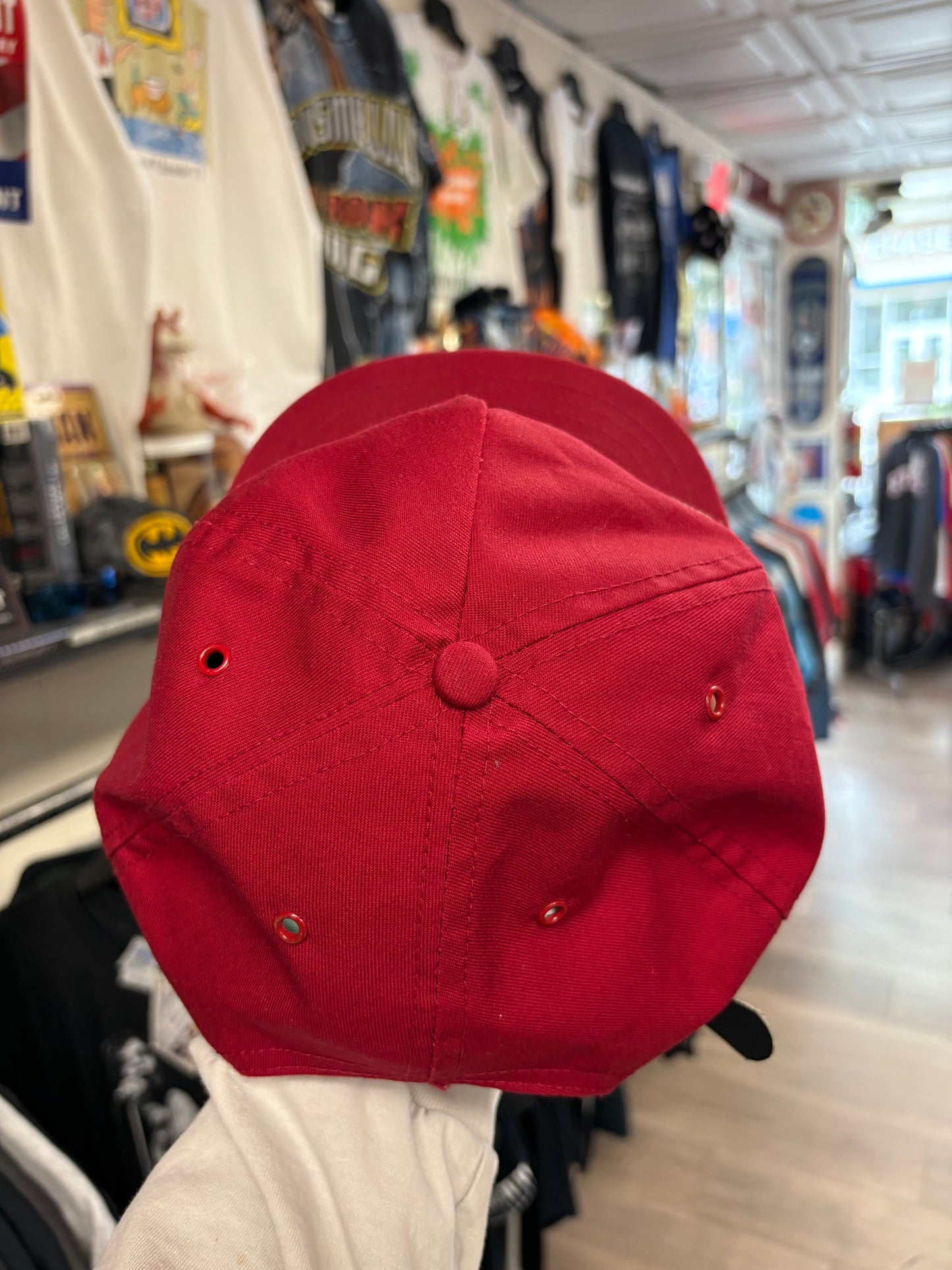 Vintage Disney MGM Studios Gold embroidered trucker hat red/maroon USA made