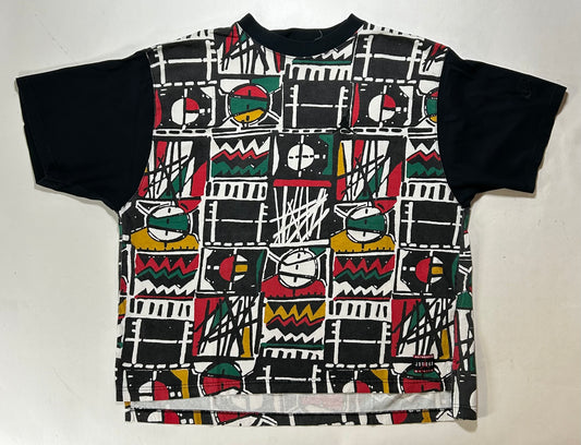 Vintage Nike Air Jordan AOP 1993 Tee Constructed Top Abstract Jordan 8 VIII XL 26.25x27.5/30 Inches
