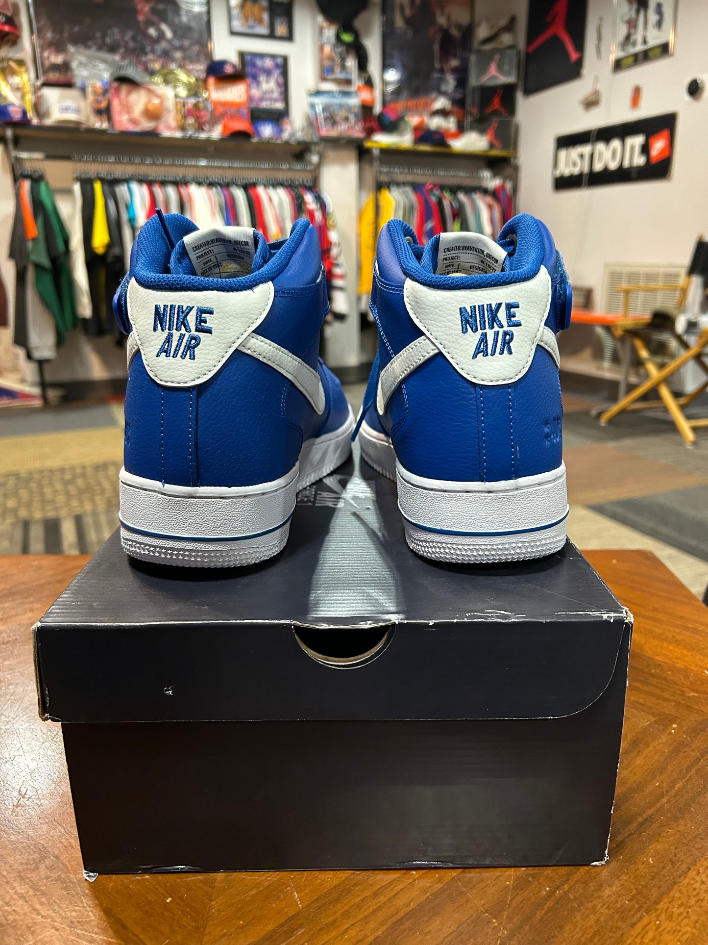 2022 Nike Air Force 1 '07 LV8 Mid 40th Anniversary Blue Jay Size 11 Brand New With Box