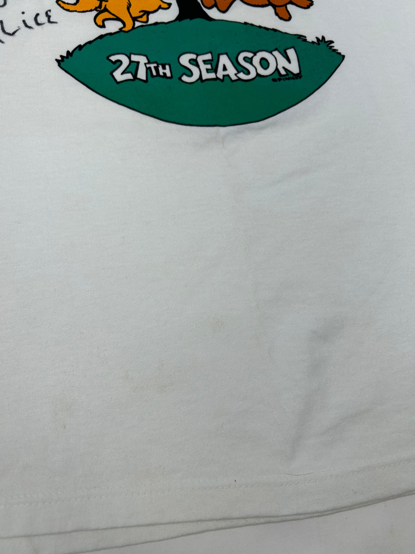 Vintage Sesame Street 27th Season TV Show Promo Tee 1995 Autographed As Is XL 23.5x29.25 Inches