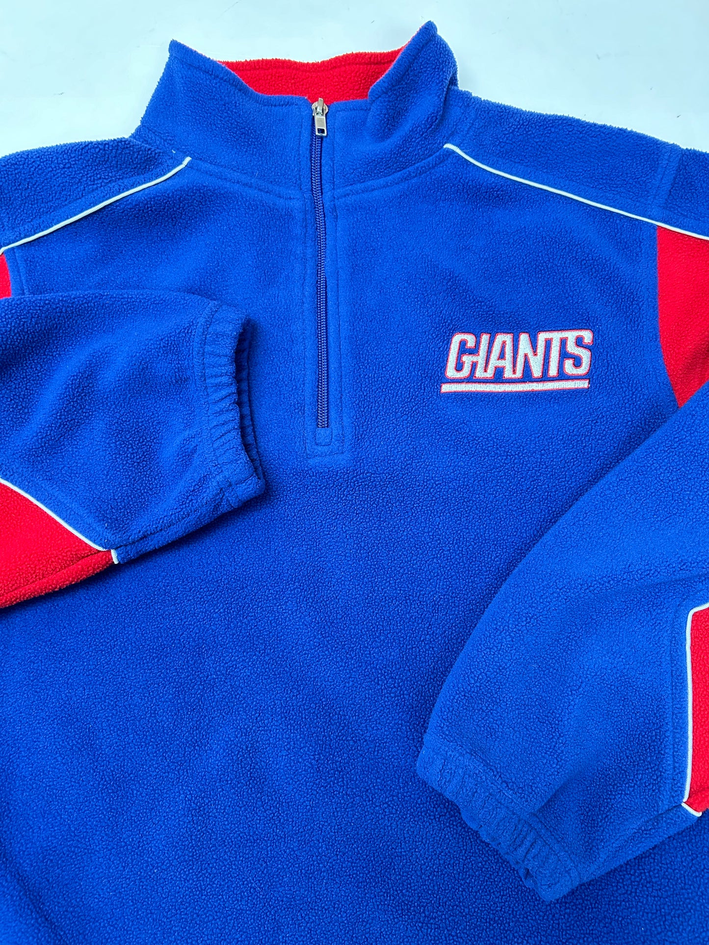 Vintage 00s Reebok Team Apparel New York Giants NFL Fleece 1/4 Zip Smallish Fit 20.5x26.5 Inches