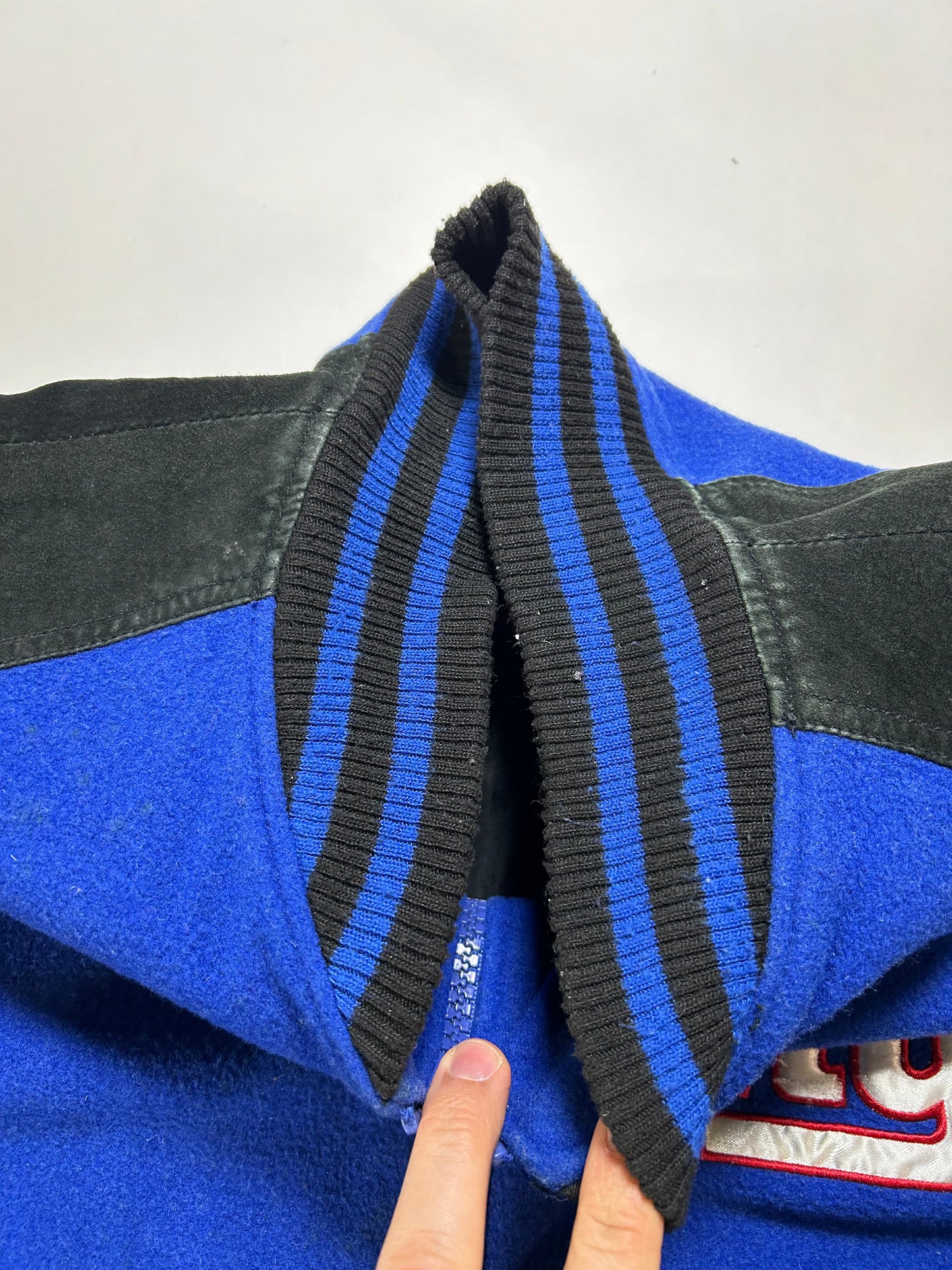 Vintage 00s NFL New York Giants Zip Varsity Jacket Style Jacket Large 27.25x28.75 Inches Has Wear As Is