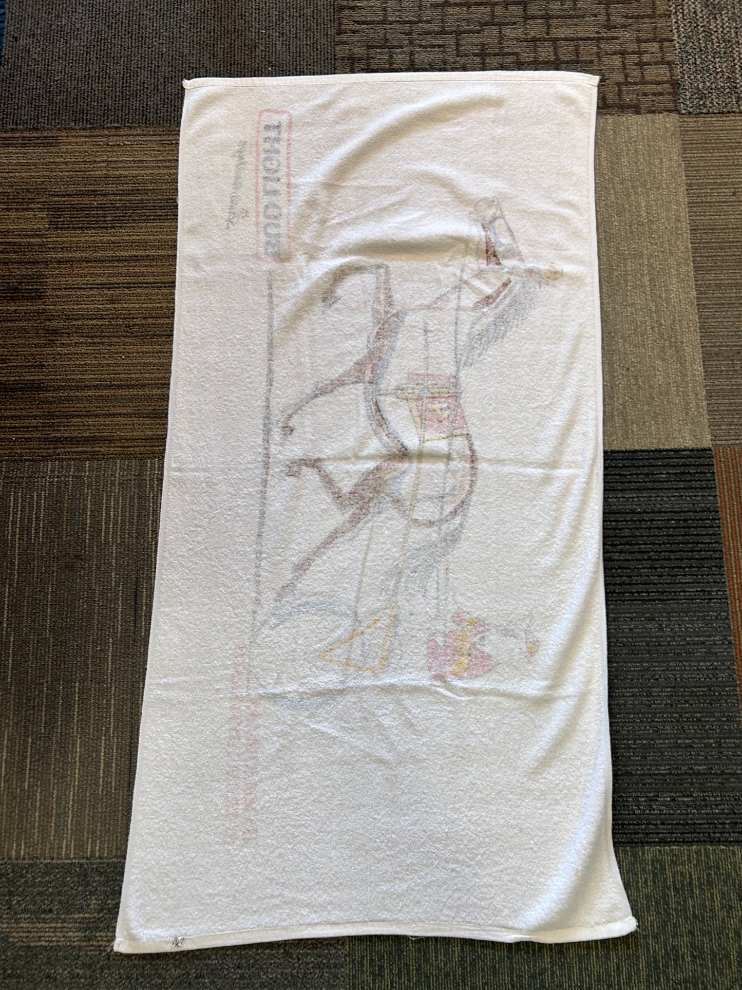 Vintage 1989 Meadowlands Bud light Beach/Pool Towel 100% Cotton About 29x56.25 Inches