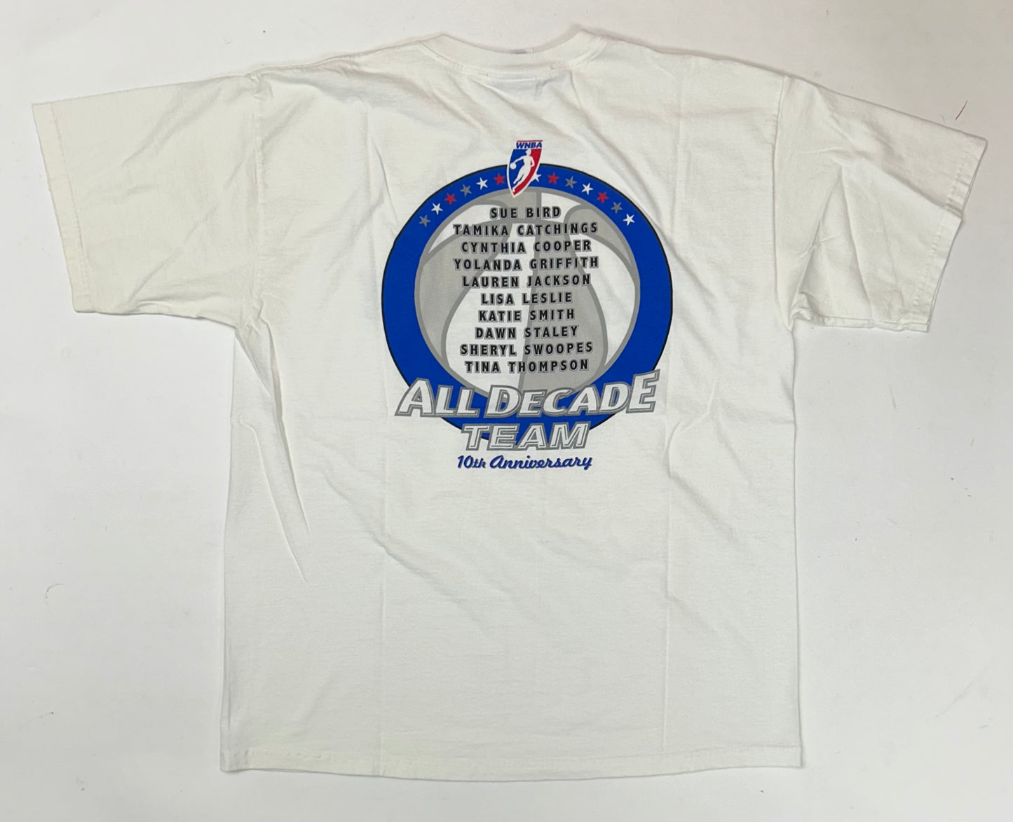 Vintage 2006 WNBA All Decade Team 10th Anniversary Roster Tee XL 23.5x30.25 Inches