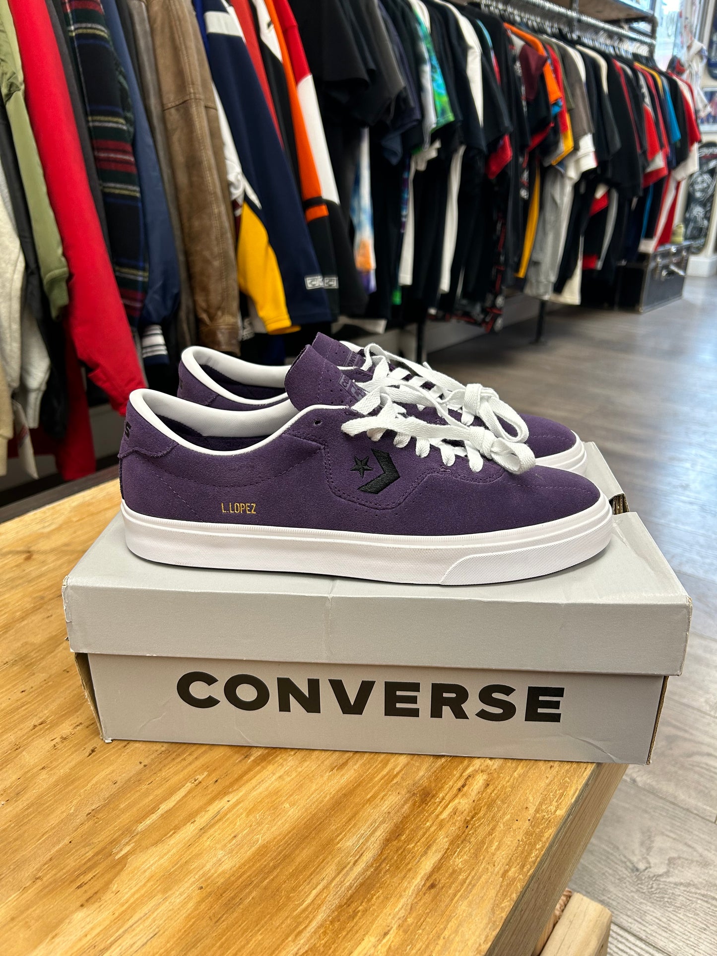 Converse Louie Lopez Pro Purple Mens Size 9.5 New With Mismatch Box Skateboard