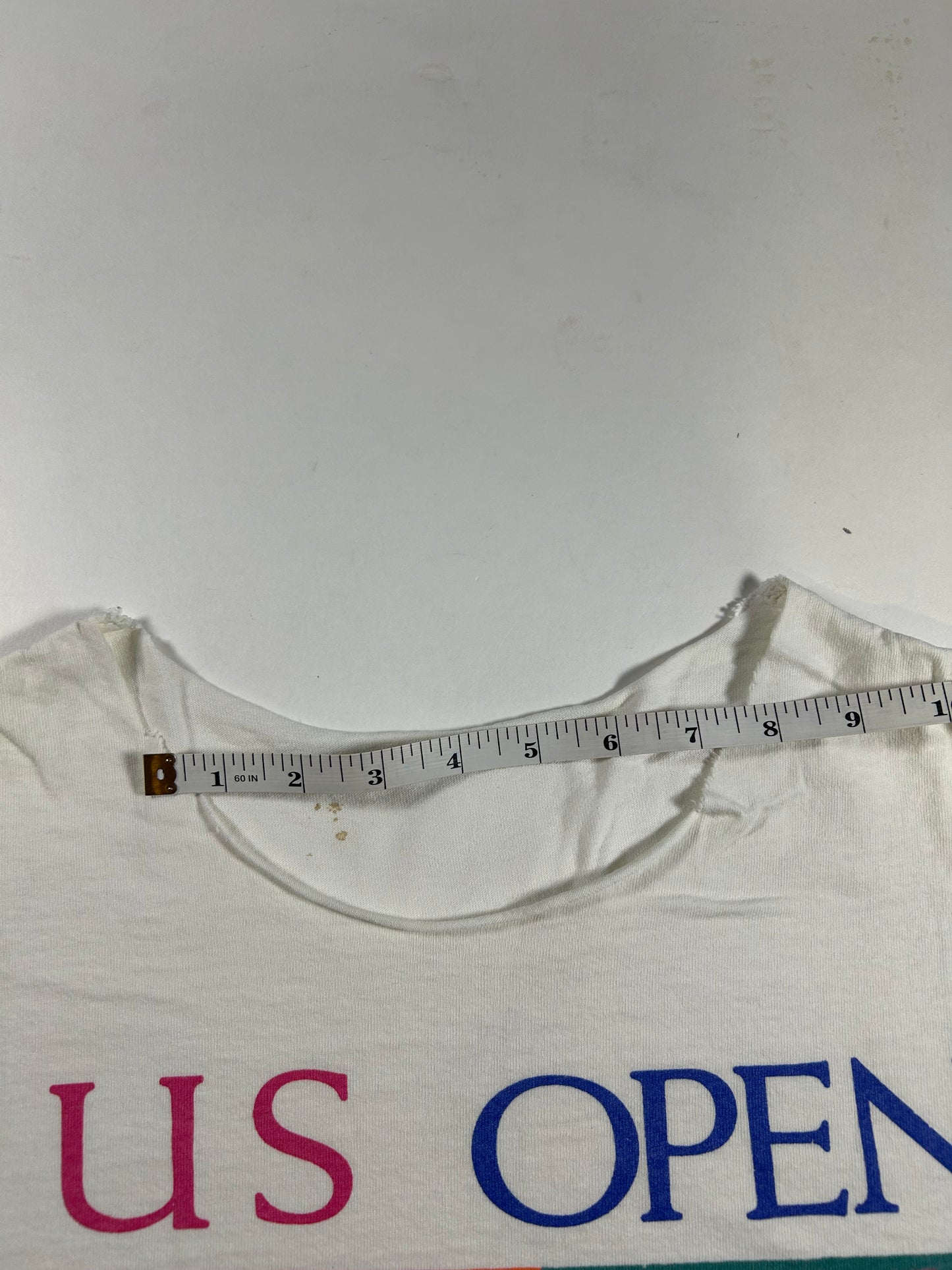 Vintage 1992 US Open Tennis Chopped Tee XL 24x27.25 Inches As Is Has Marks & Wear