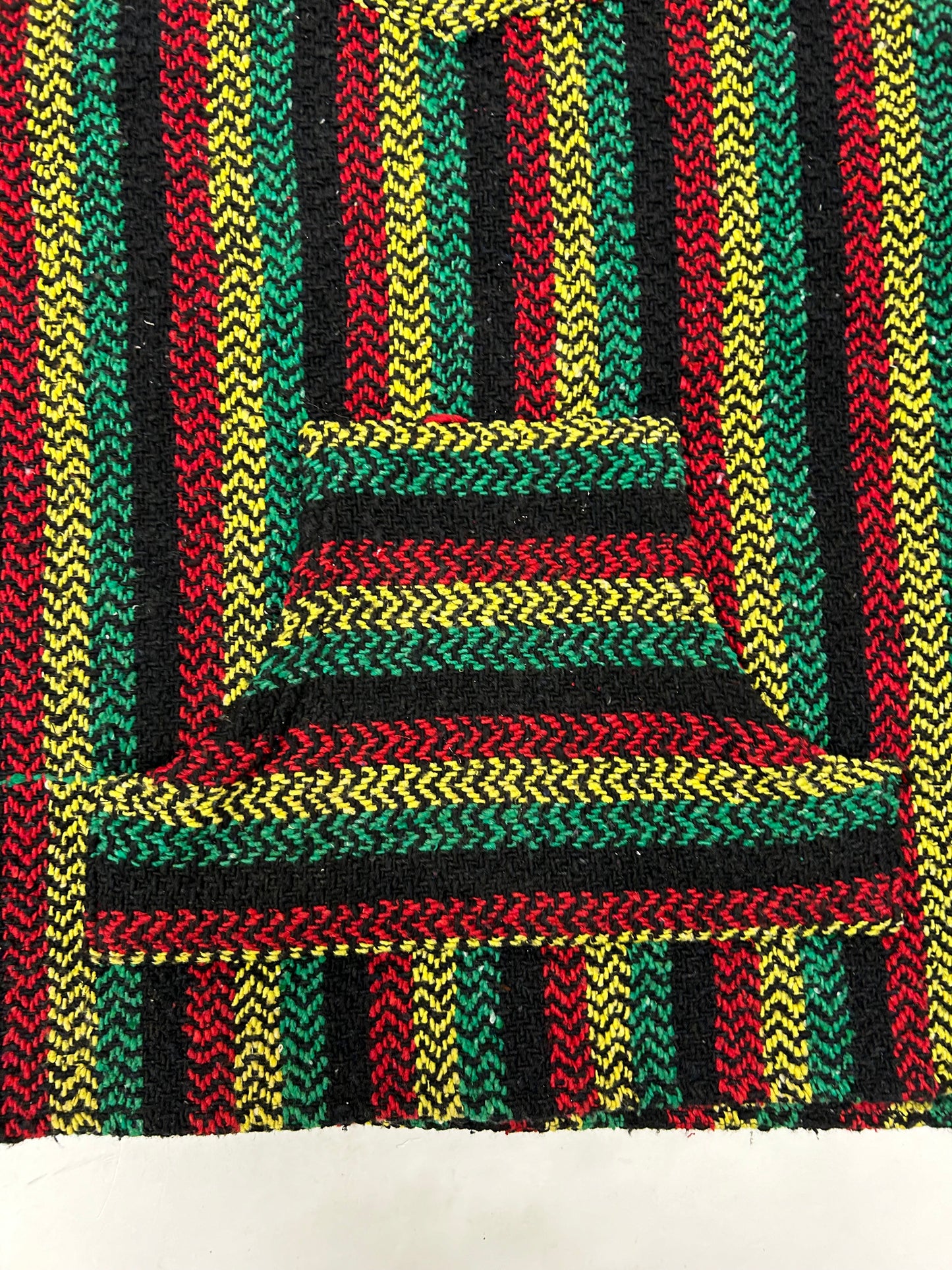 BAJA JOE Drug Rug Rasta Woven Knit Sweater Hoodie Jamaca Tagged Small Mexico