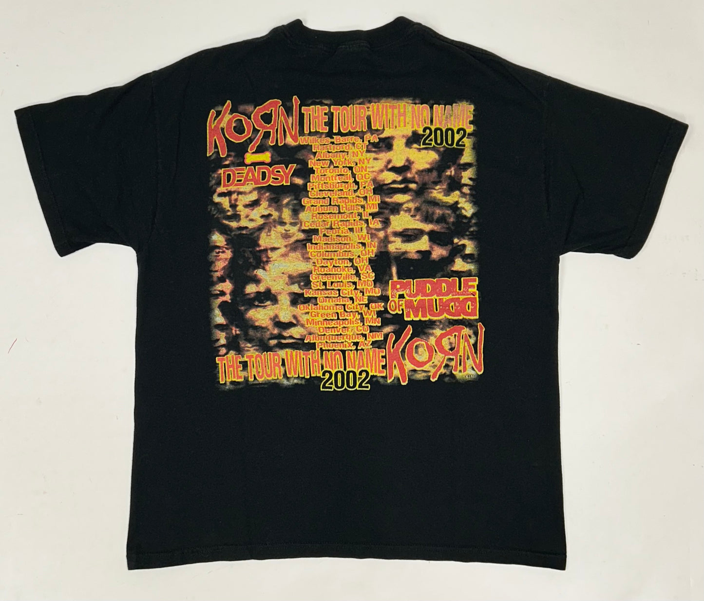 Vintage 2002 Korn Untouchables  The Tour With No Name Band Heavy Rock Shirt XL 23.25x29.25 Inches