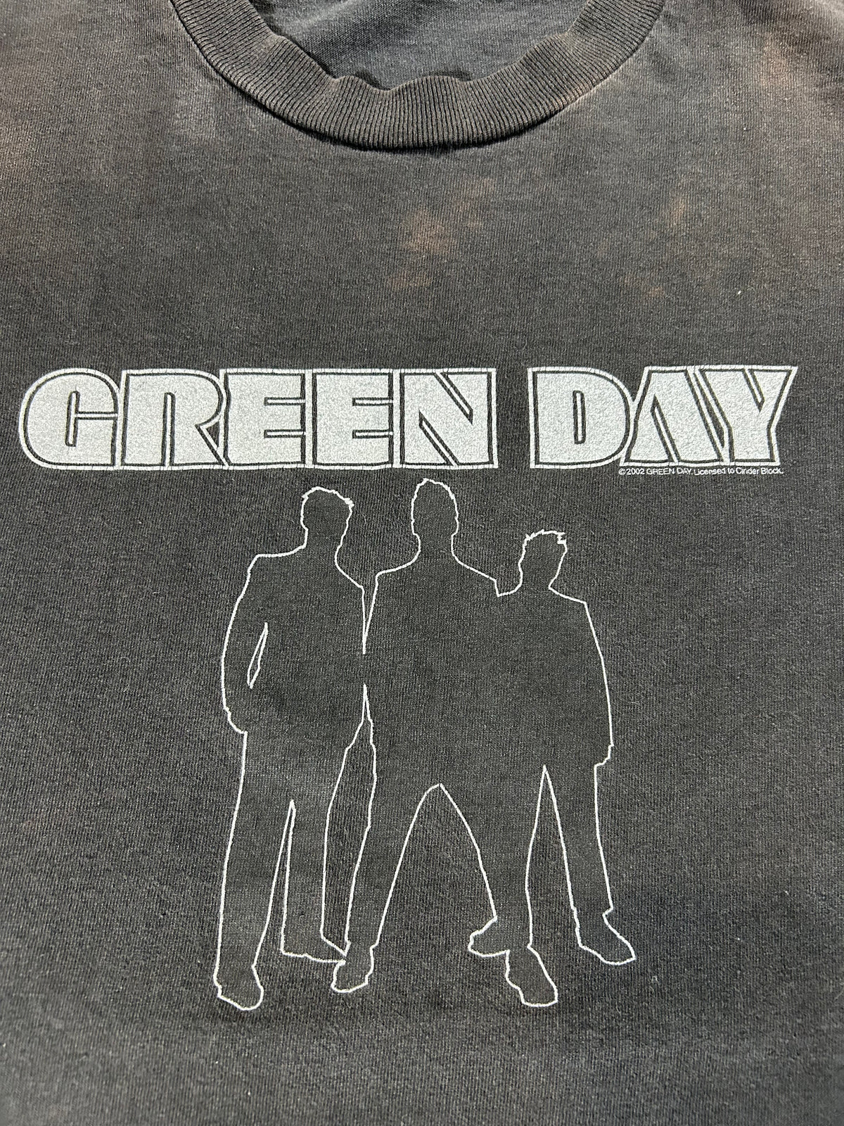 Vintage 2002 Green Day Pop Disaster Tour Band Punk Music Tee Large 21.75x27.75 Inches Faded As Is
