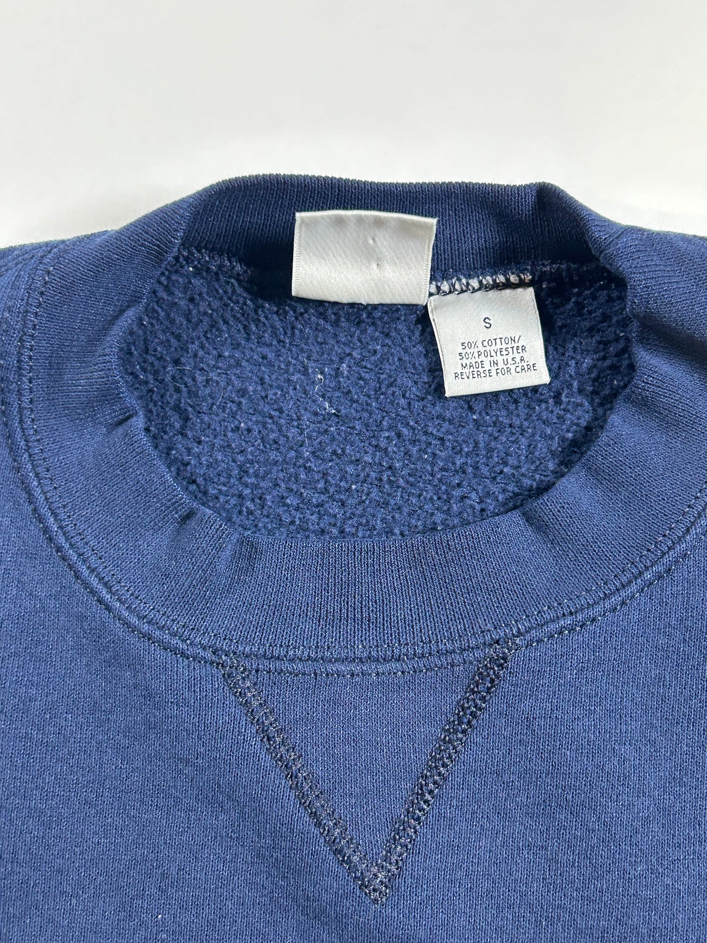 Vintage 90s United States Navy 3M Logo M.J. Soffe Sweatshirt Crewneck Small 19.75x24.5 Inches Navy