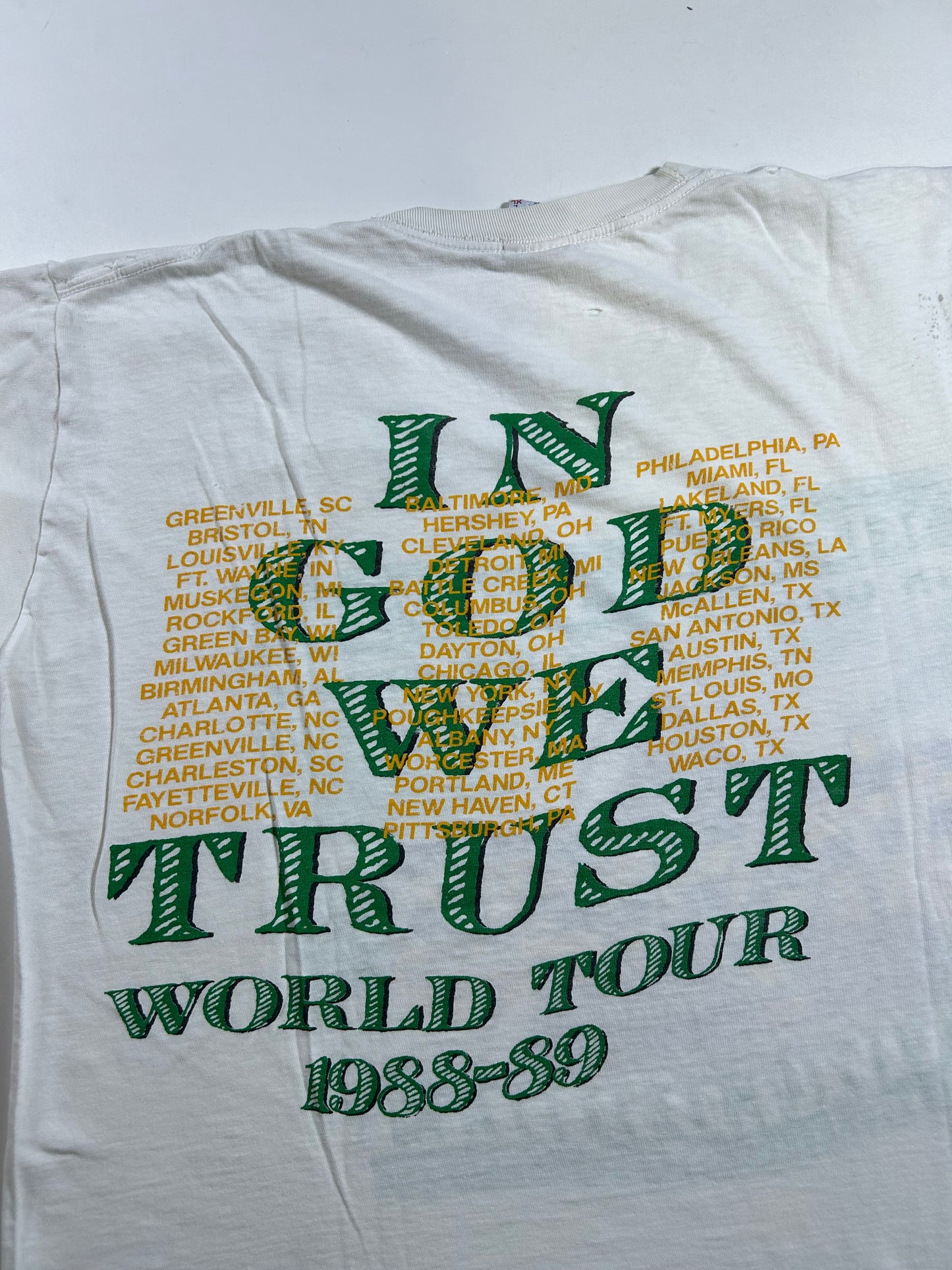 Vintage Stryper In God We Trust 1988-89 World Tour Band T-shirt Worn In As Is Large/Medium Fit 21x27 Inches