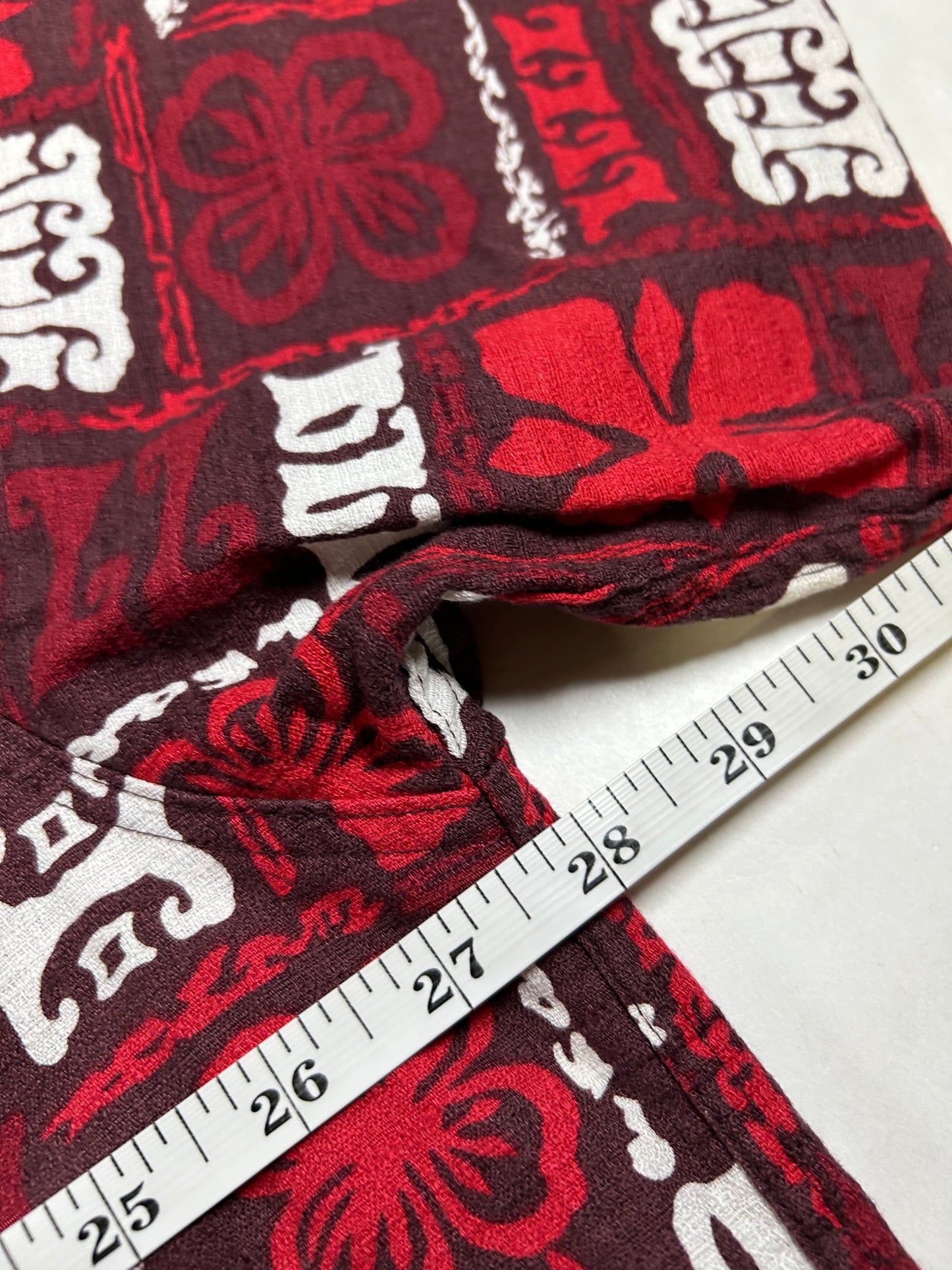 Vintage American Eagle AE Surf Co Shirt Floral Hawaiian Button Up Aloha Red XL 27.75x31.5 Inches
