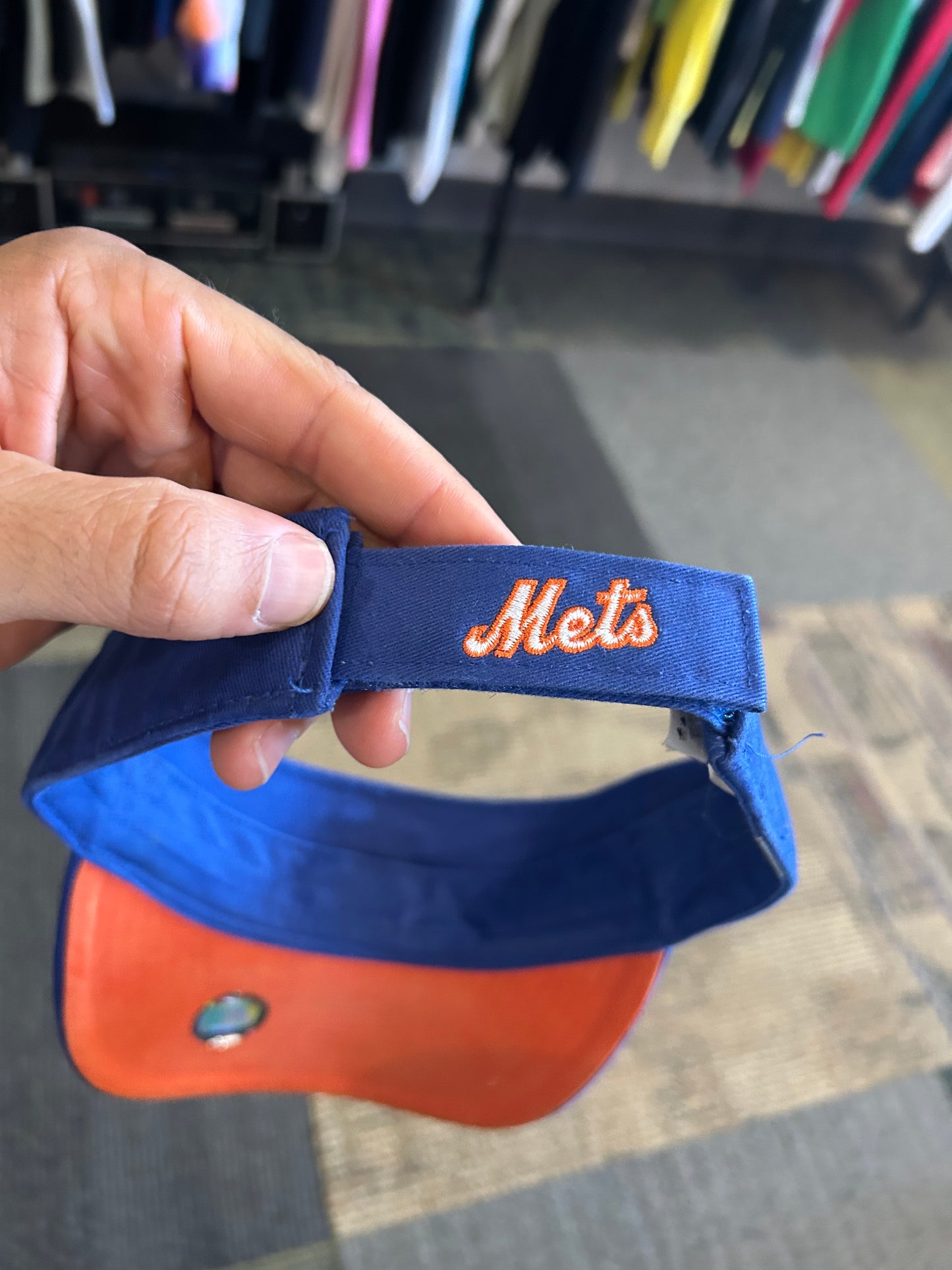 Vintage 00s Nike Team New York Mets MLB Visor Hat Adjustable One Size Fits Most Adult