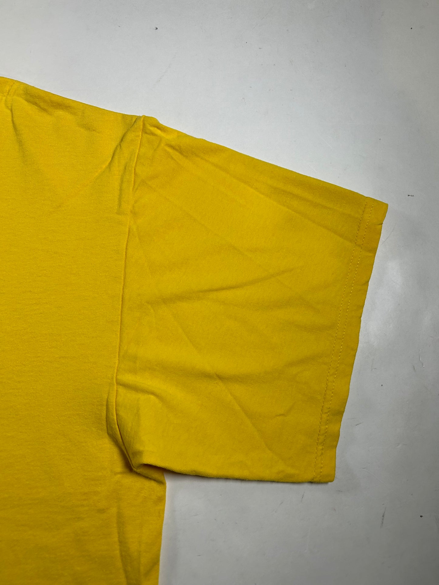 Vintage 90s Nike Swoosh Logo Tee White Tag Big XL 25.25x29.5 Inches Yellow