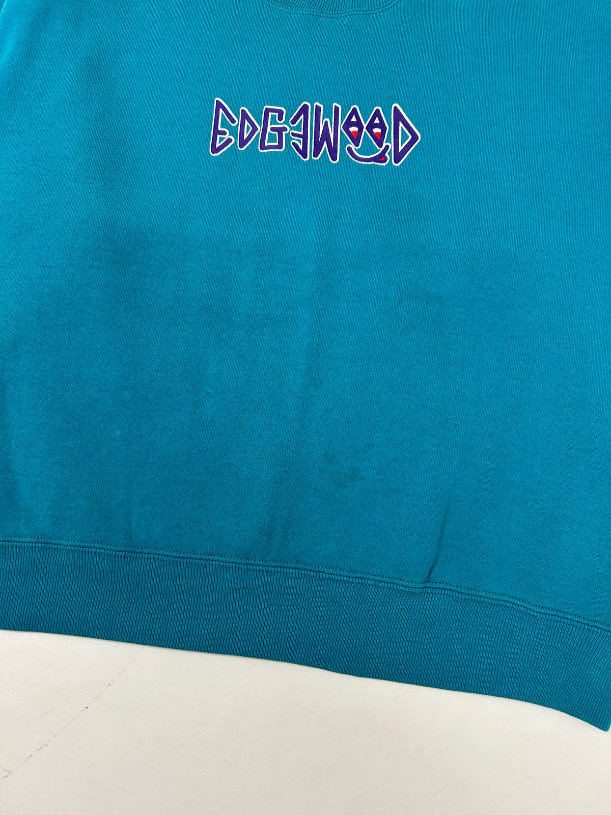Edgewood New Jersey Deeper Than The Roots Crewneck Sweatshirts Lee Tag Turquoise Blue Boxy M/L Fit 24.25x25 Inches As Is