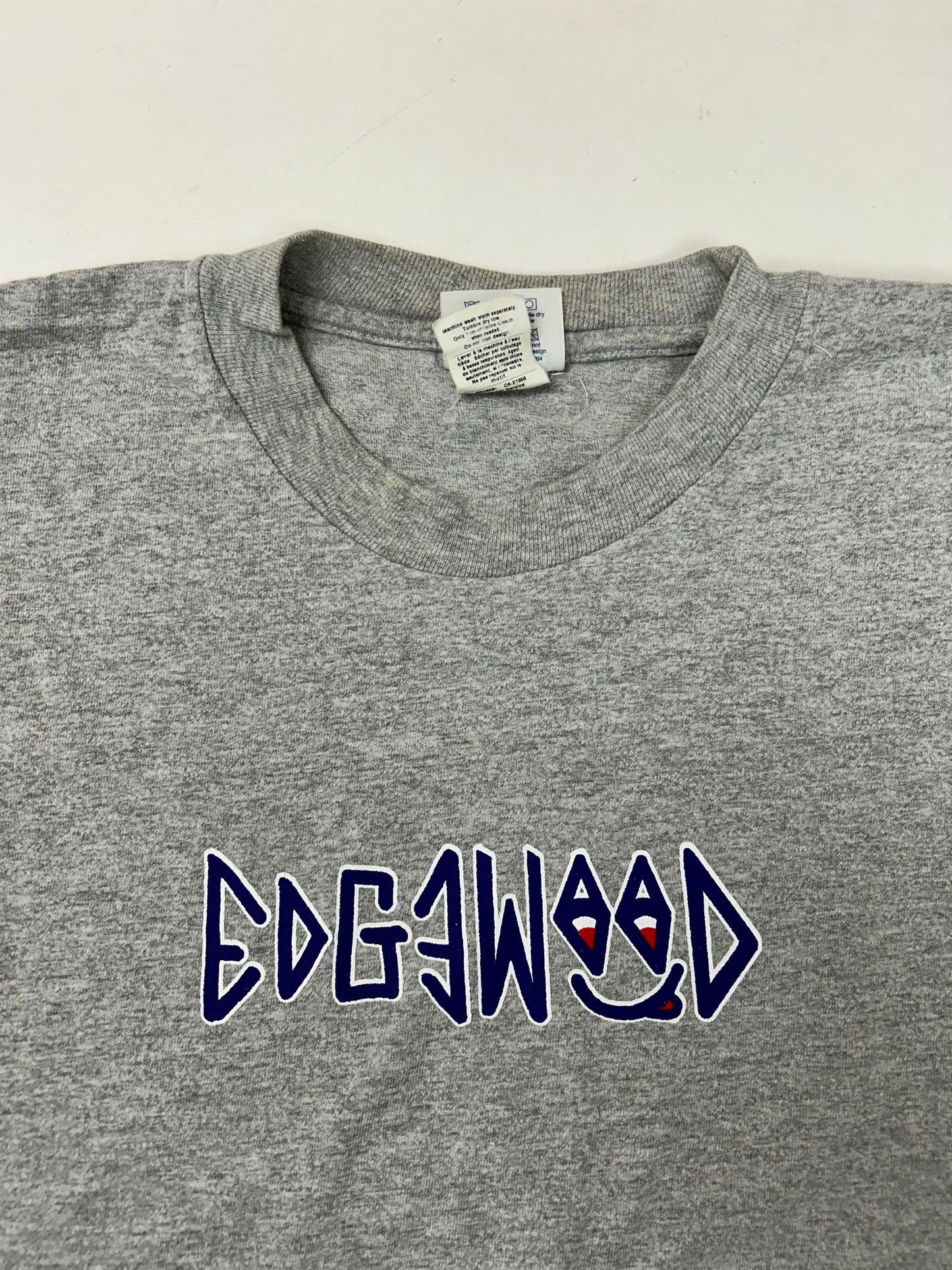 Edgewood NJ first edition “Deeper Than The Roots.” Tee 2XL  25.5x31 Inches Early 00s Champion Blank Gray 90/10 Blend Mexico