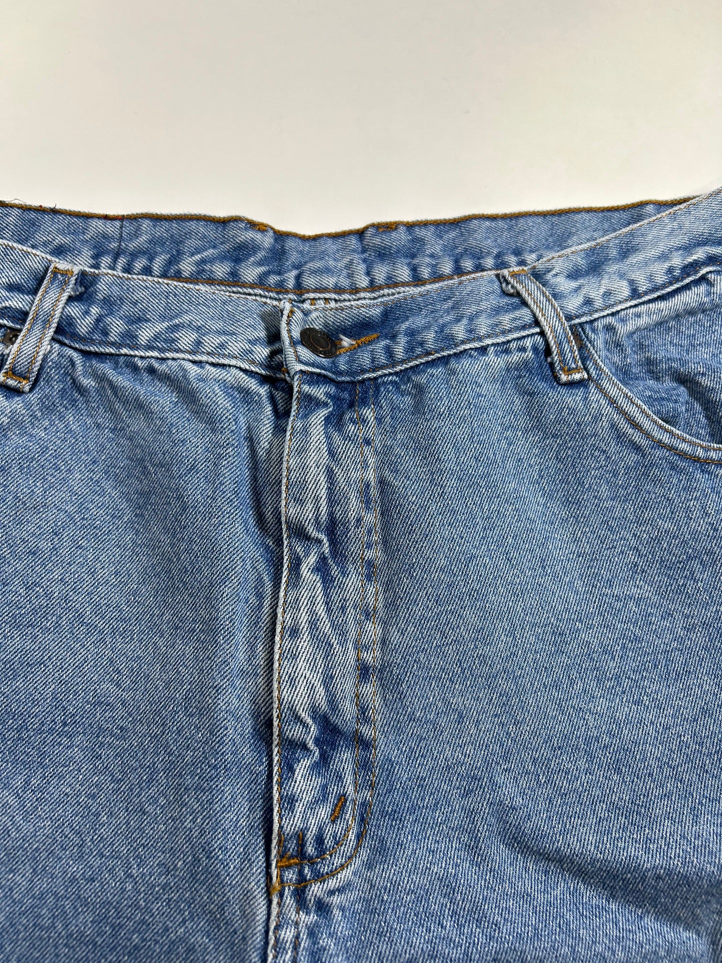 Vintage Two Pepper Mens Denim Jorts Blue Medium Wash 100% Cotton 36 18x20.5 Inches
