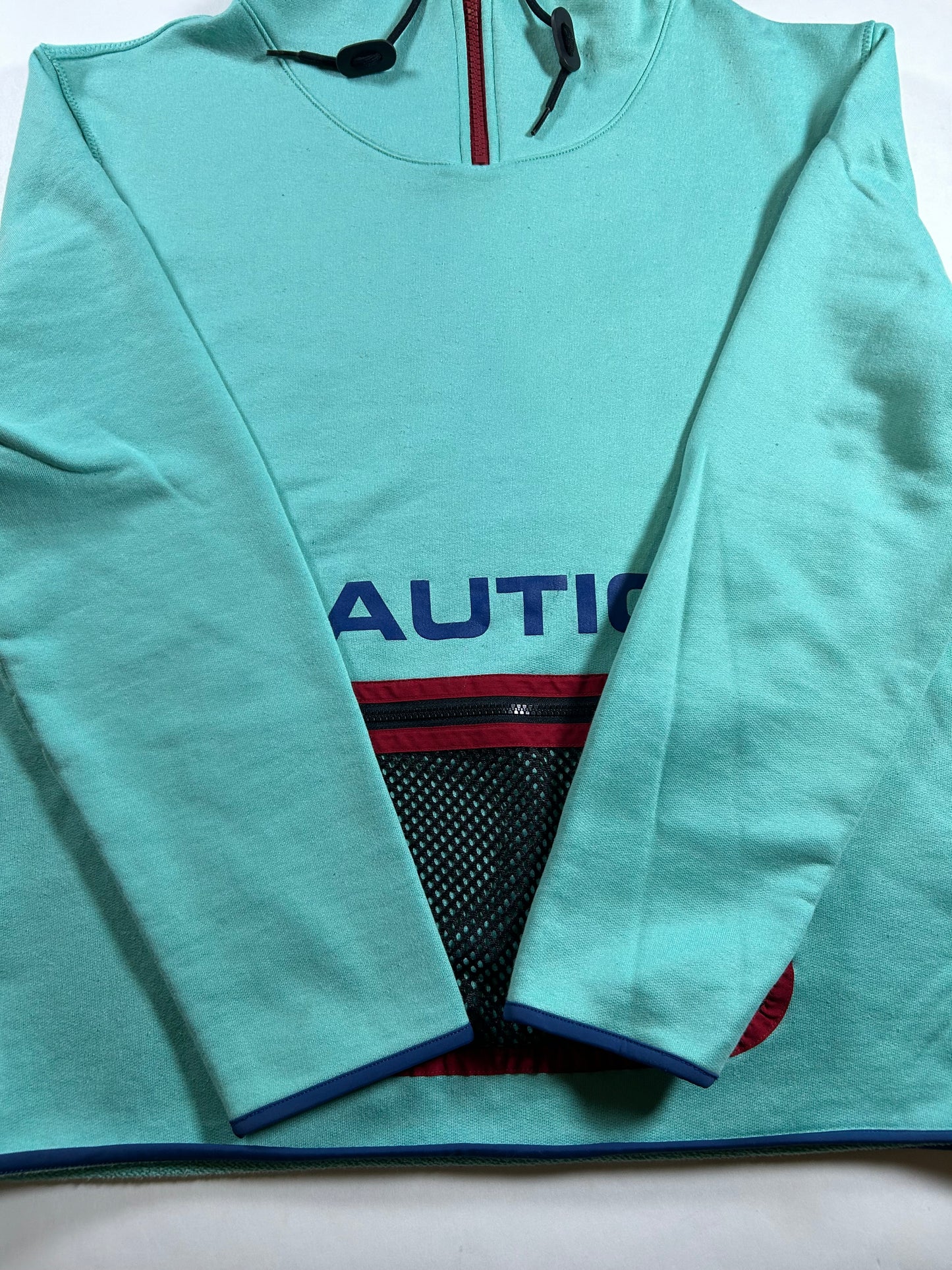 Nautica Vintage Collection 1/4 Zip Mesh Pocket Sweatshirt Lil Yachty XL/L Fit