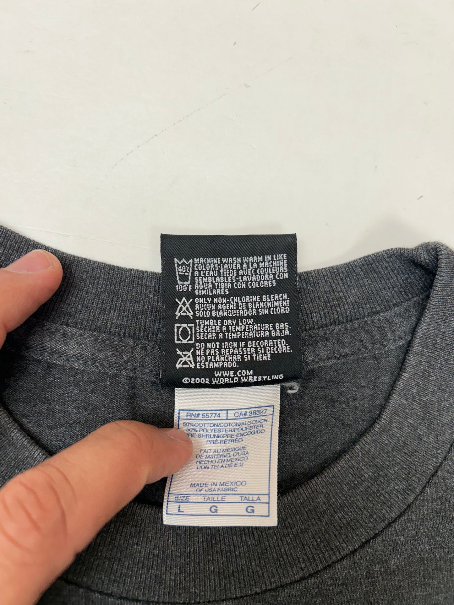 Vintage 00s WWE Shawn Michaels HBK Rise Above Wrestling Tee Large 21x29.5 Inches Gray As Is