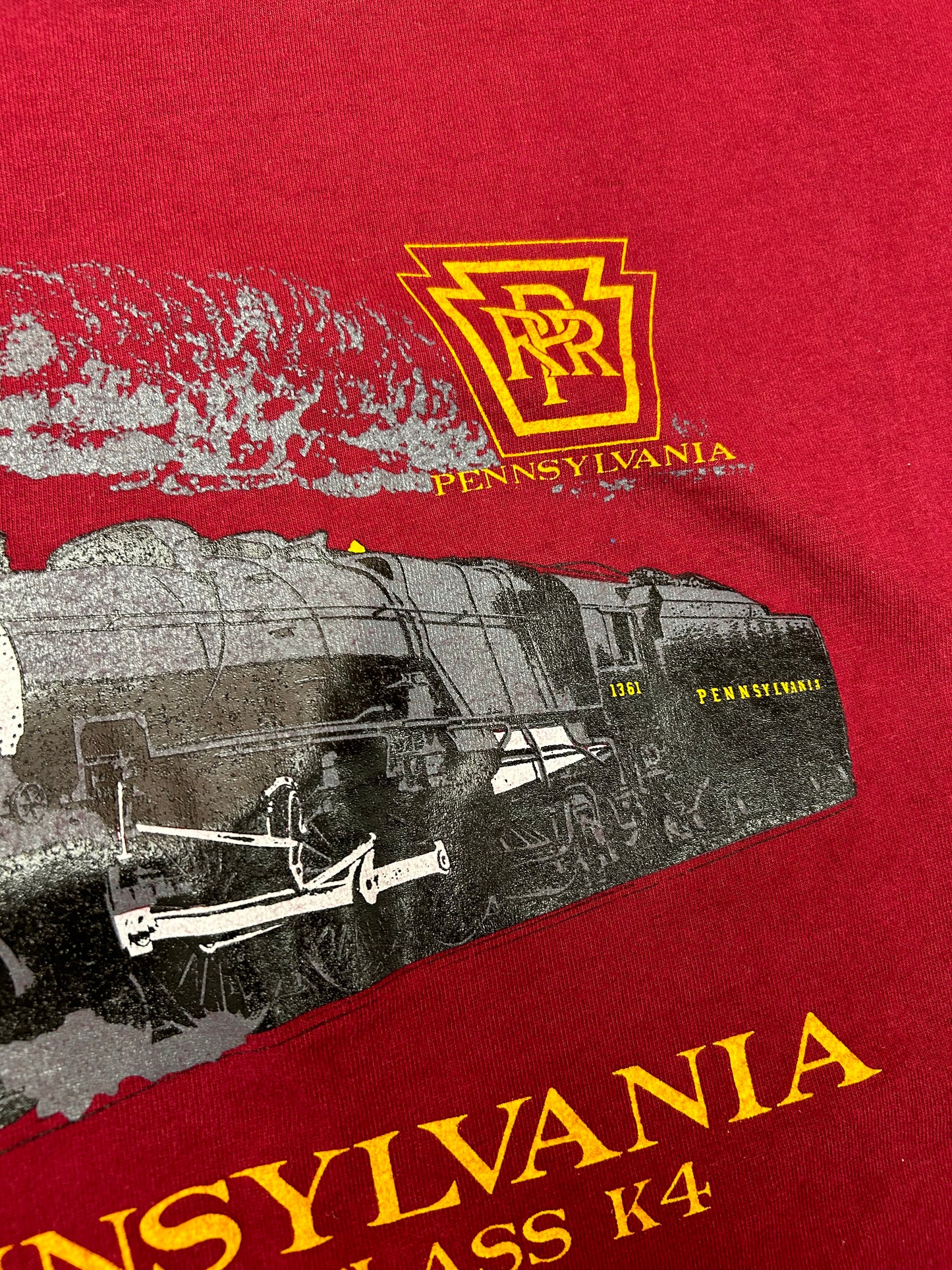 Vintage Pennsylvania Railroad Pacific K4 Single Stitch T-Shirt XL 23x30.25 Inches USA 1990s