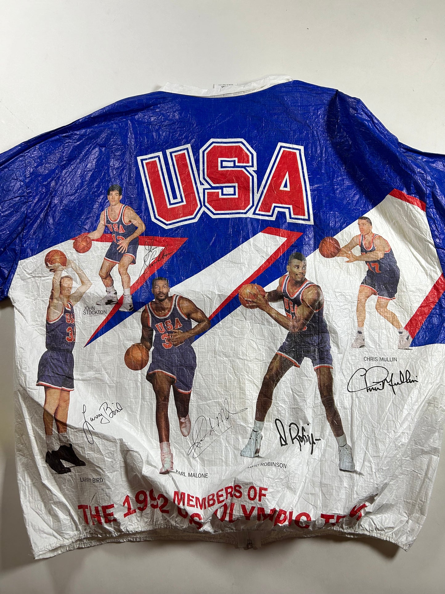 Vintage 1992 Barcelona Olympic Basketball Dream Team Jacket  Kellogg's Tyvek Size Large 25.75x27.25 Inches