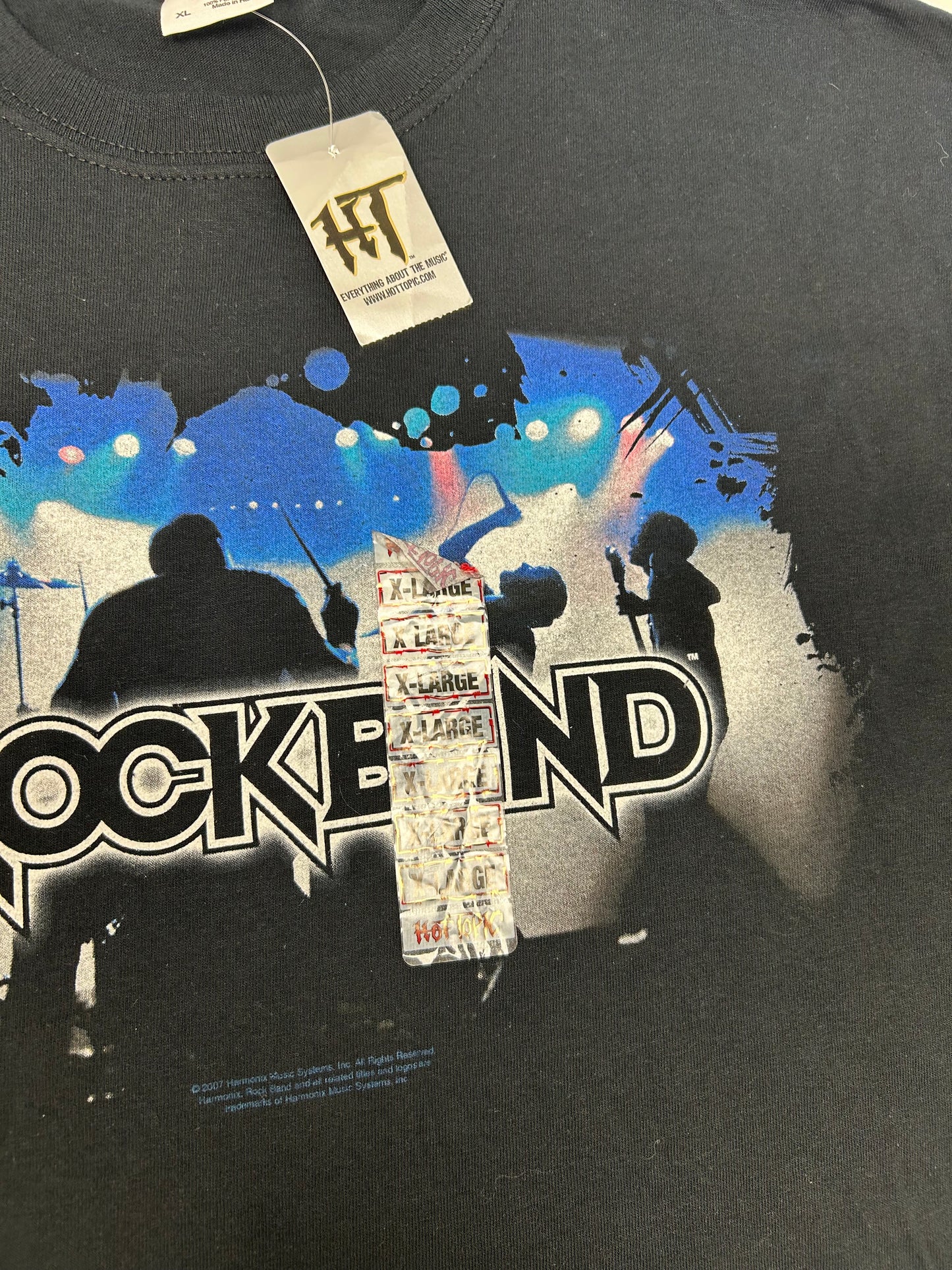 Vintage 2007 Rockband Video Game promo Tee DS Brand New XL+ 24.5x31.5 Inches