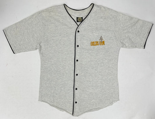 Vintage 90s Gold’s Gym Baseball Button Up Style Jersey Shirt Medium 21.25x28.5 Inches