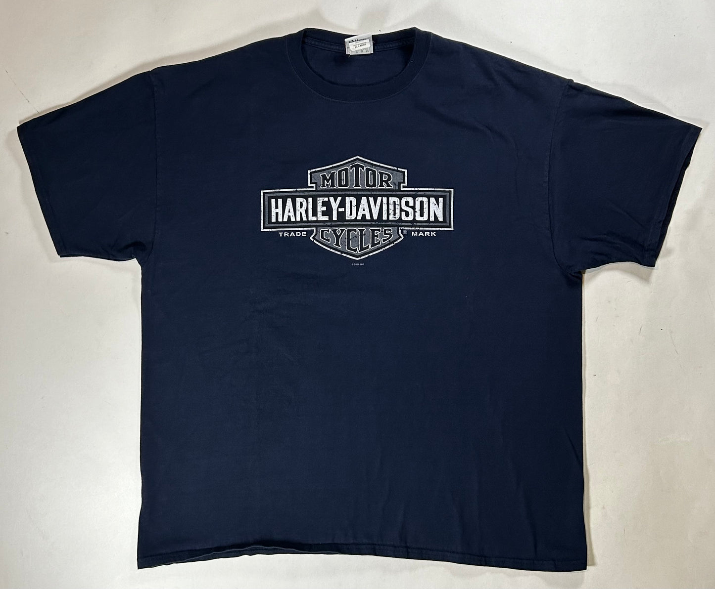 2010s Harley Davidson Motorcycles Treasure Coast Stuart Florida Pirate Graphic Tee 2XL 25.75x31 Inches Navy