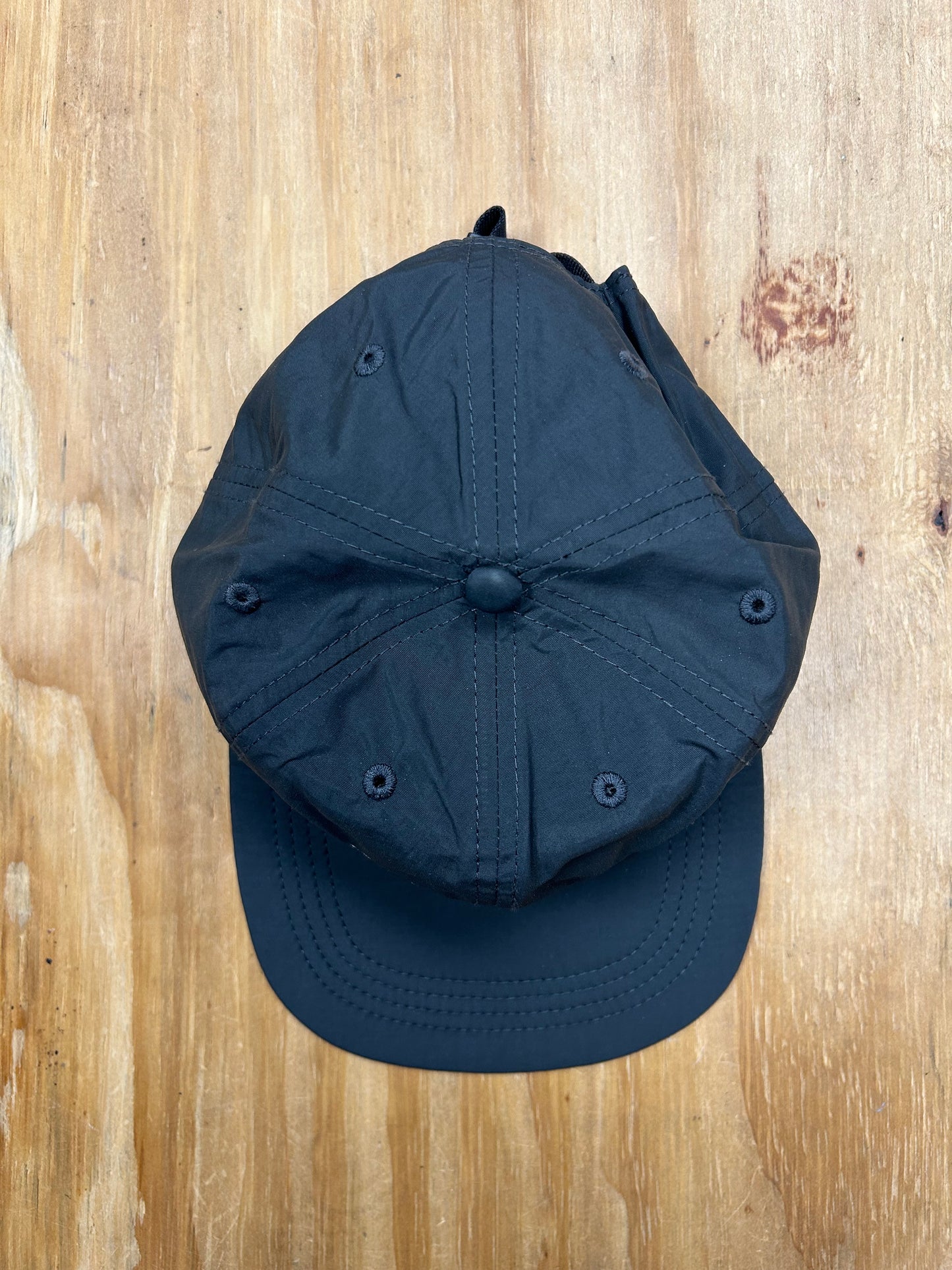 Edgewood NJ Team Spell Out Logo 6 Panel Nylon Adjustable Clip Hat Washed Black