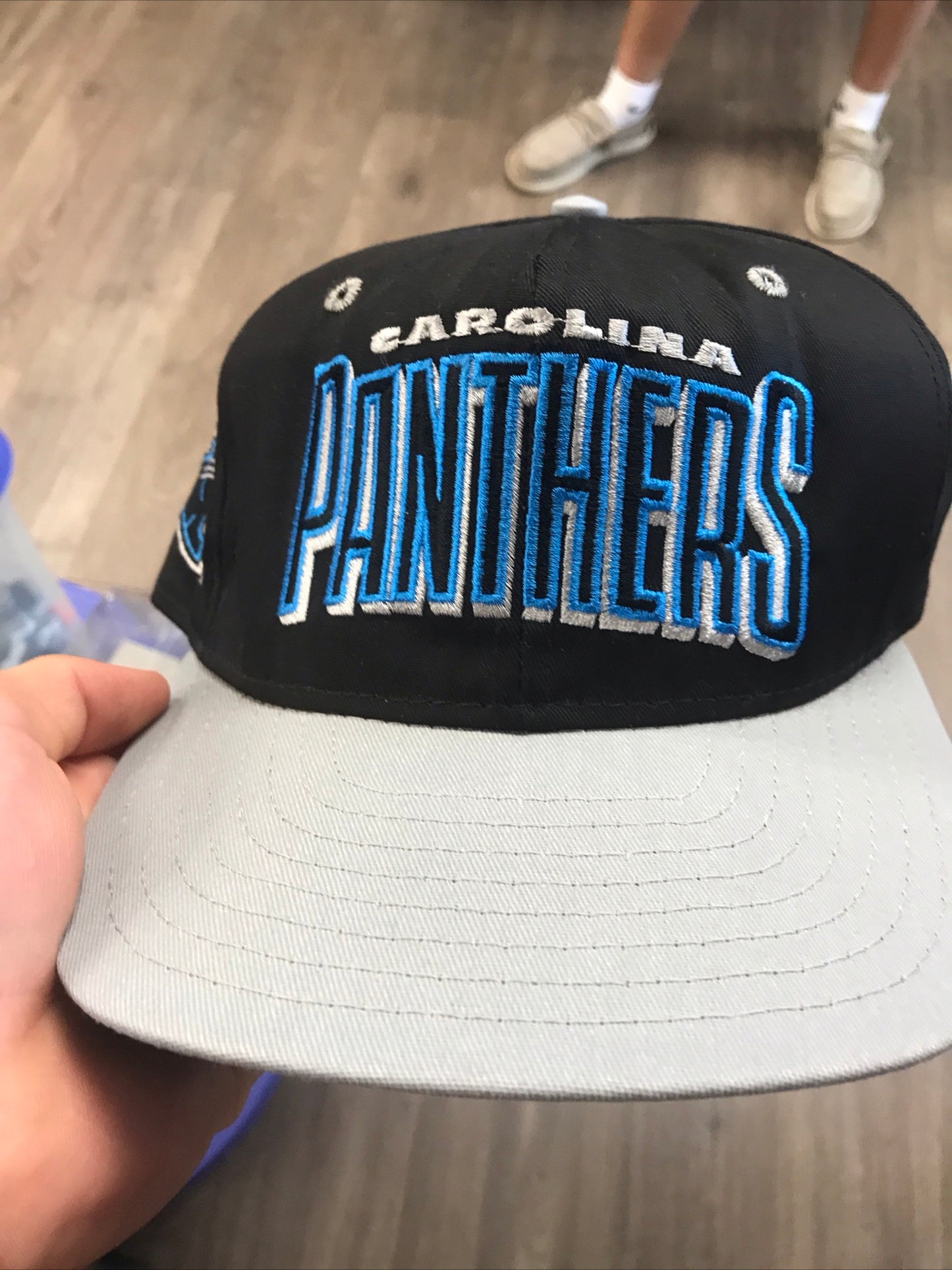 Vintage 90s Ajd NFL Carolina Panthers Embroided Snapback Hat Great condition