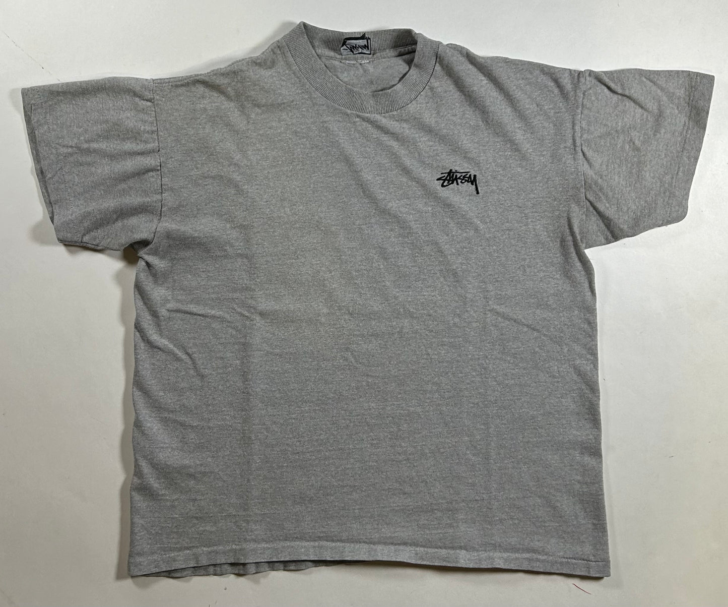 Vintage 90s Stüssy Chest Embroidered Logo Tee Small Fit 20x23.25 Inches