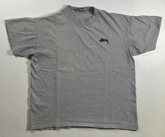 Vintage 90s Stüssy Chest Embroidered Logo Tee Small Fit 20x23.25 Inches