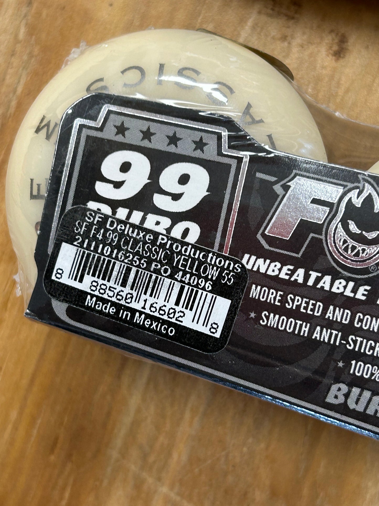 Spitfire Formula 4 Classic Swirl 99 Duro 55 MM Yellow Wheel