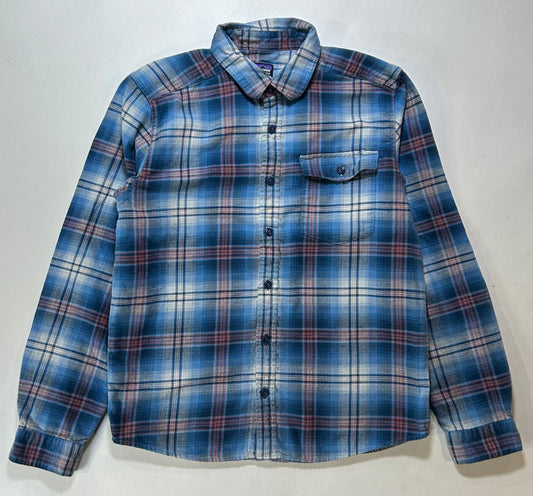 Patagonia Flannel Shirt Blue Multicolor Plaid Organic STY54020FA18 Mens Small 20.5x26.5 Inches