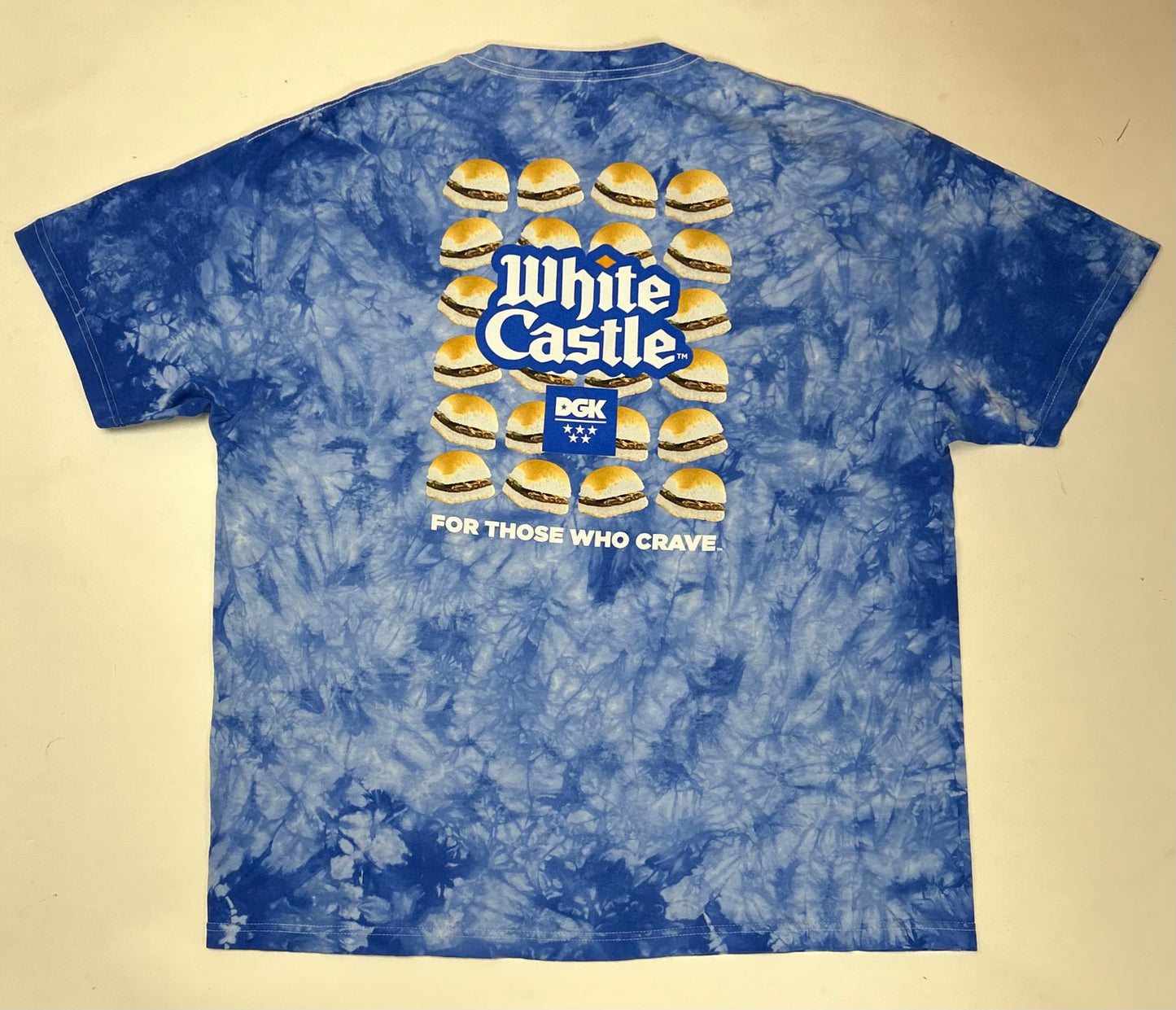 DGK White Castle For Those Who Crave Tie Dye Skateboarding Skate Tee XL 25.25x31 Inches