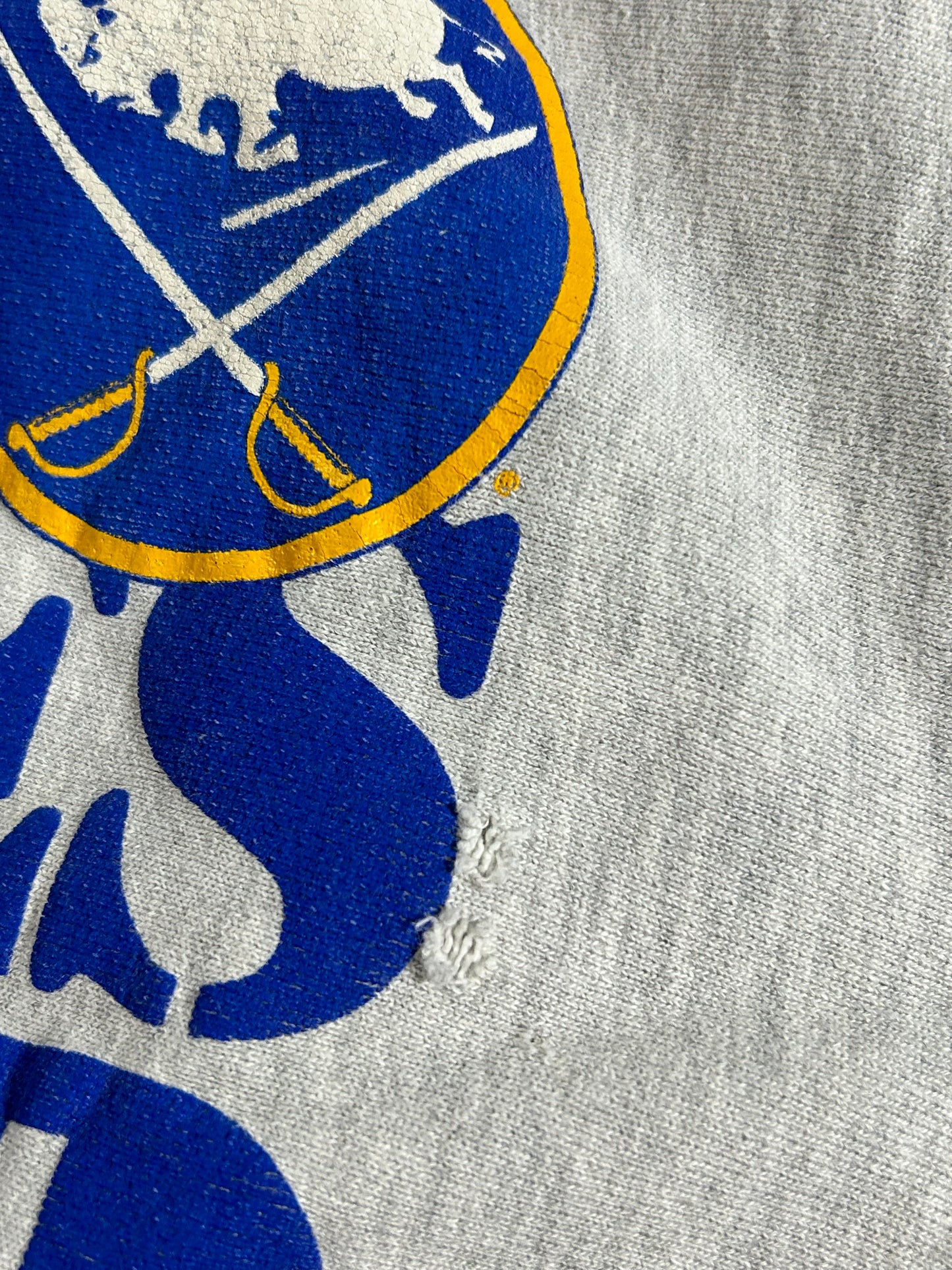 Vintage Buffalo Sabres NHL Champion Reverse Weave Crewneck Sweatshirt 21.75x27.5 Inches Mediumish/Smallish Fit As Is Has Wear