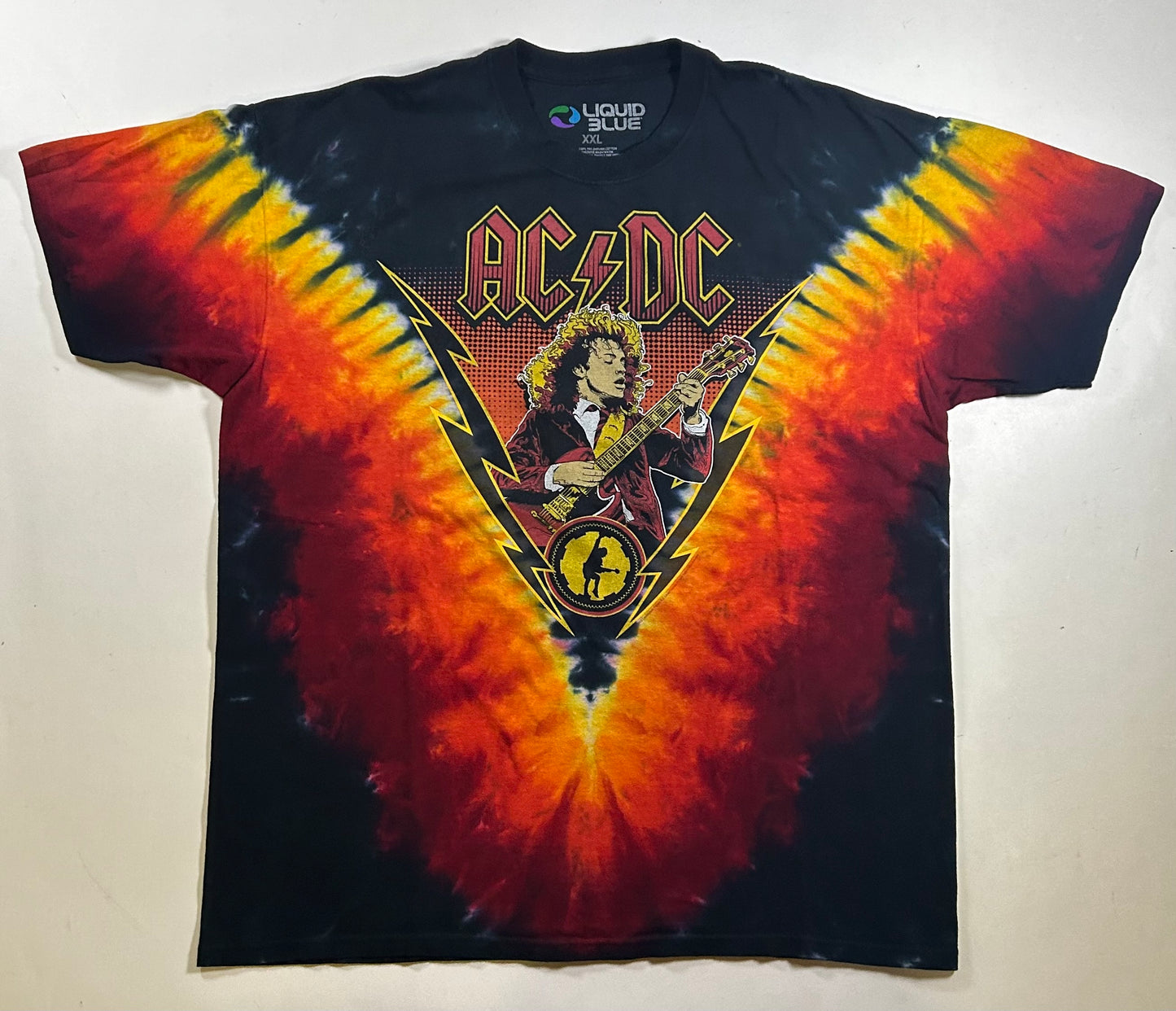 2013 Liquid Blue AC/DC Tie-Dye Band Music Tee 2XL 25.25x31.25 Inches Clean