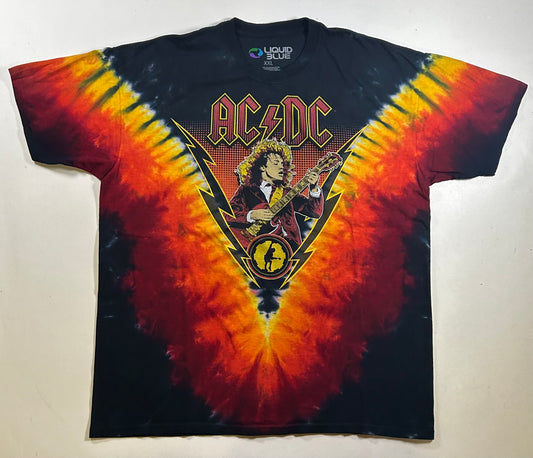 2013 Liquid Blue AC/DC Tie-Dye Band Music Tee 2XL 25.25x31.25 Inches Clean