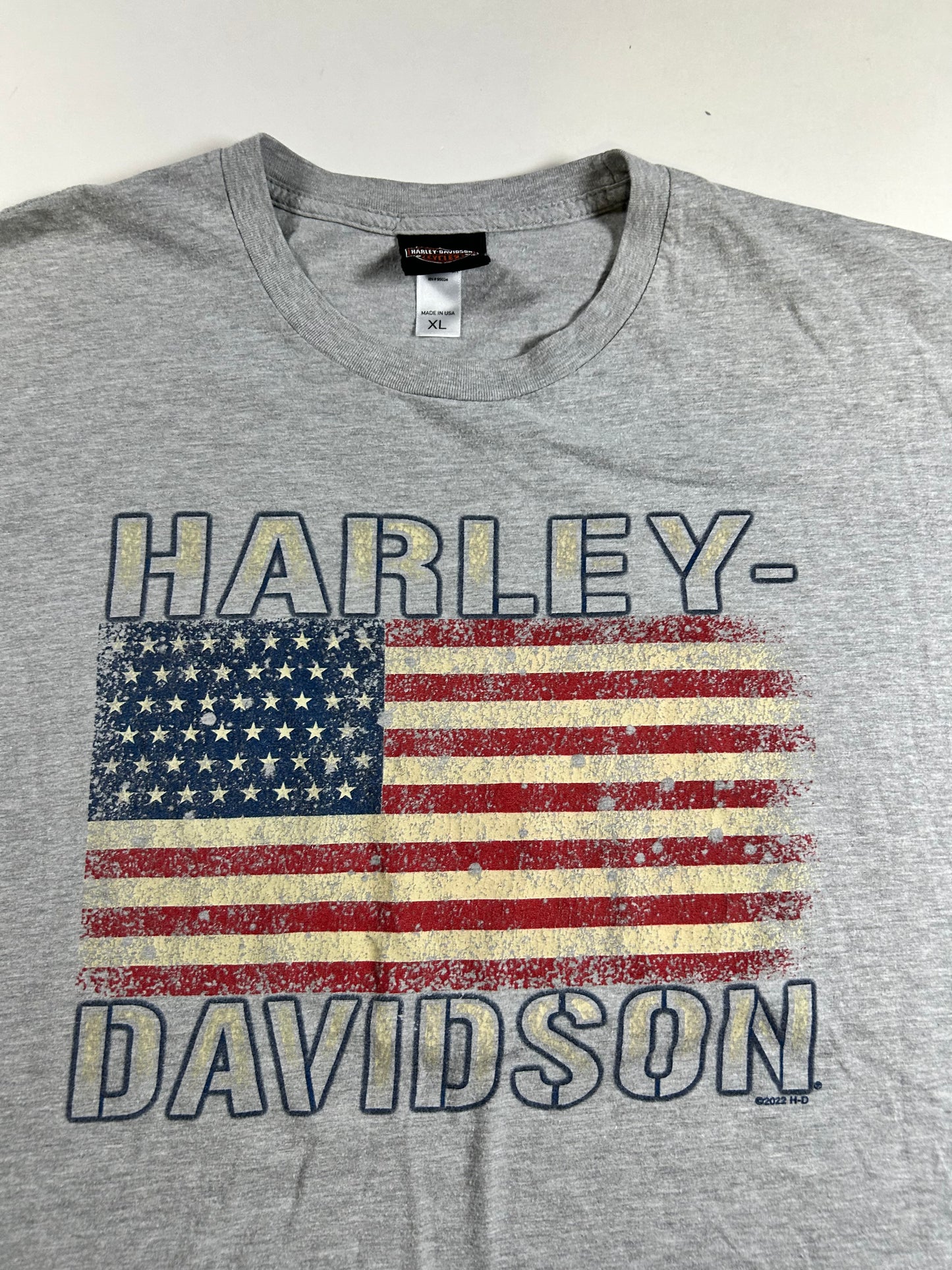 2022 Harley Davidson Motorcycles Of Bergen County Rochelle Park, NJ Live Free USA Flag Tee XL 24.25x30.25 Inches